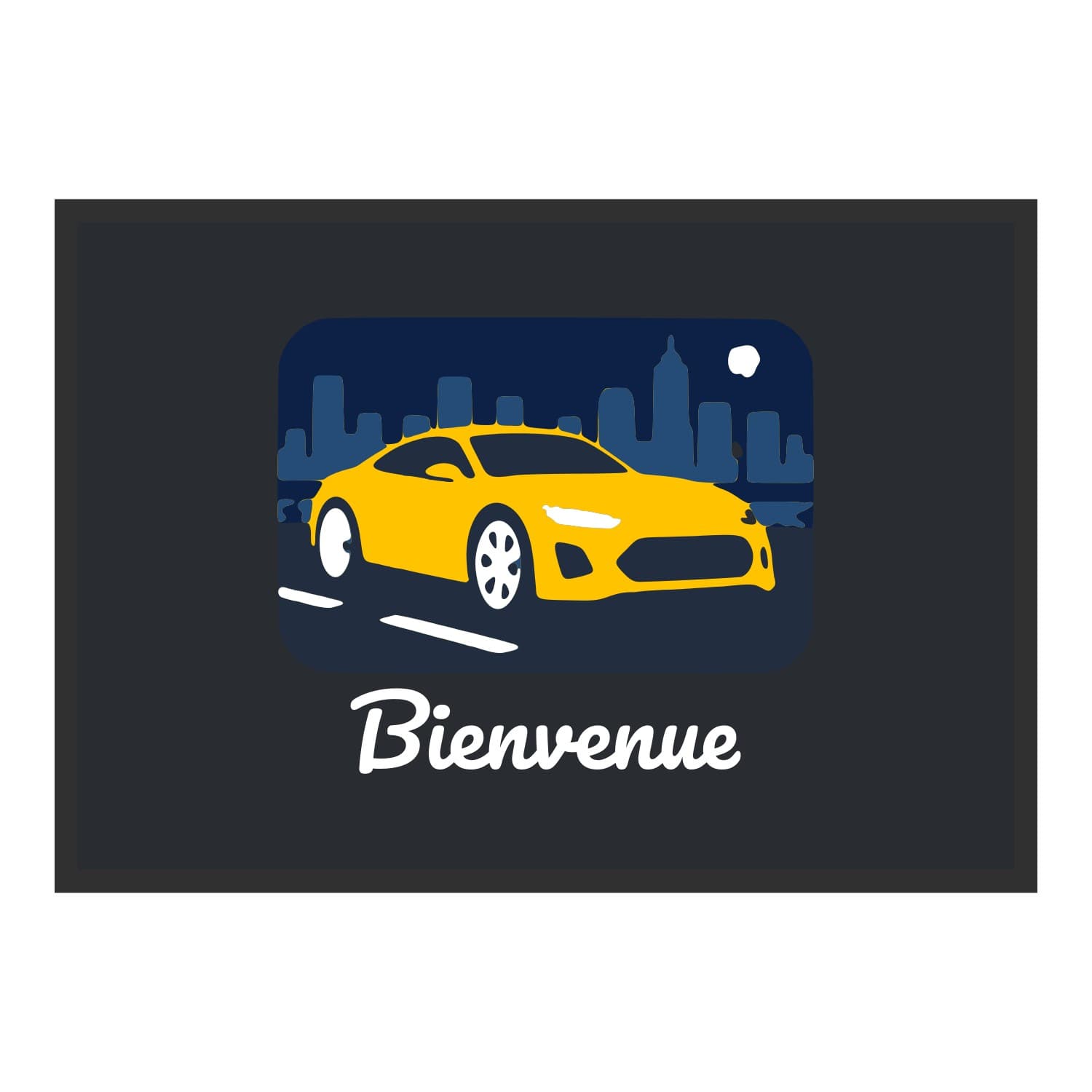 Vue du tapis Affiche coupé de nuit dans son format et ses couleurs de départ