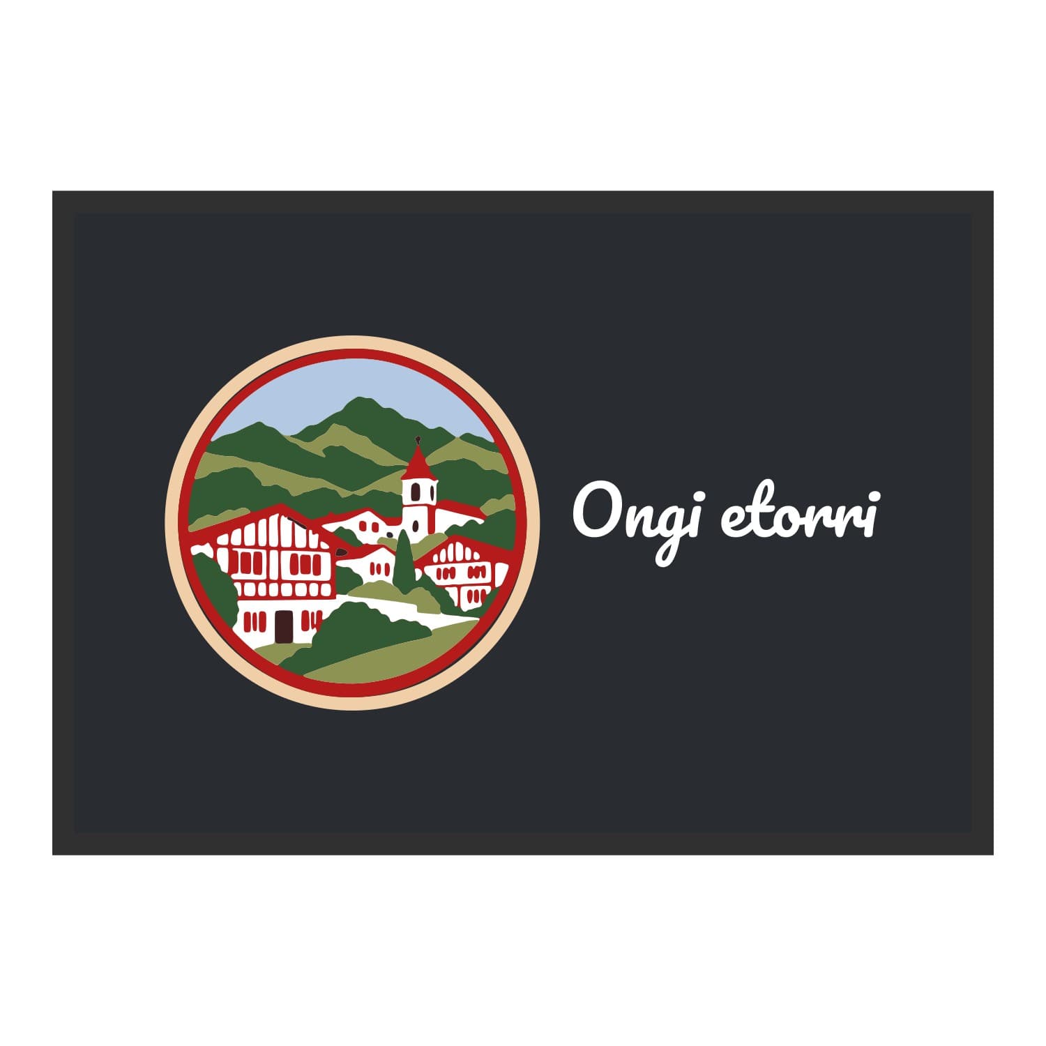 Vue du tapis Affiche Pays basque dans son format et ses couleurs de départ