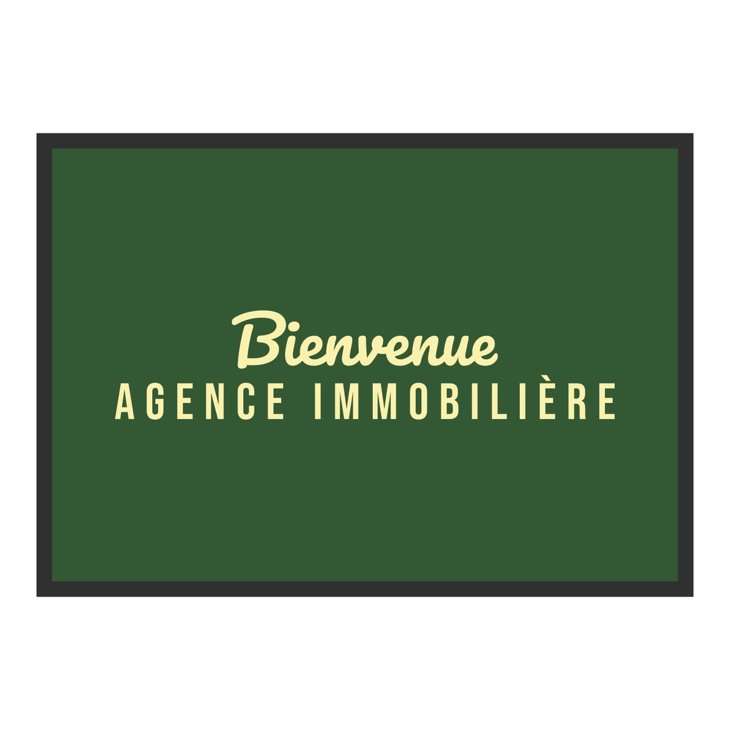 Vue du tapis Bienvenue agence immobilière dans son format et ses couleurs de départ