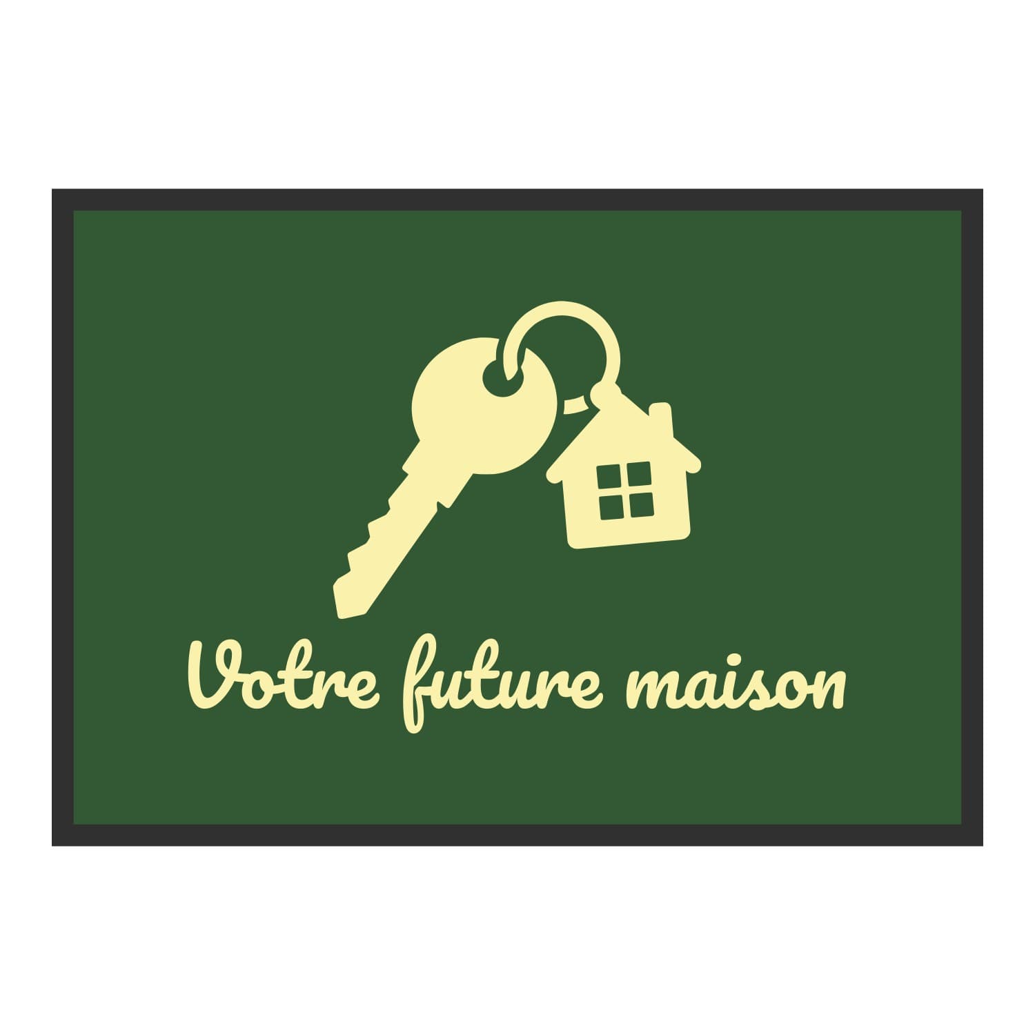 Vue du tapis Clé Votre future maison dans son format et ses couleurs de départ