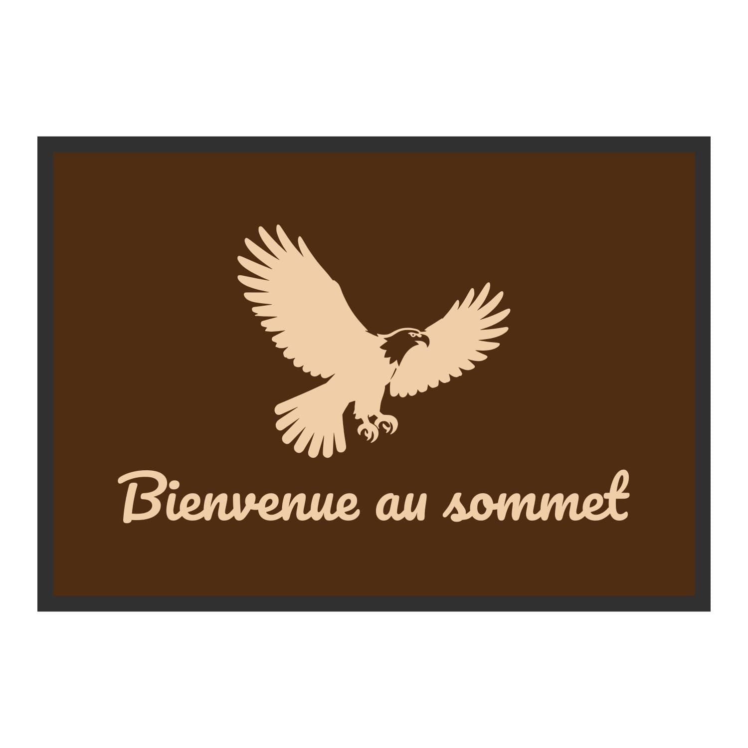 Vue du tapis Bienvenue au sommet dans son format et ses couleurs de départ