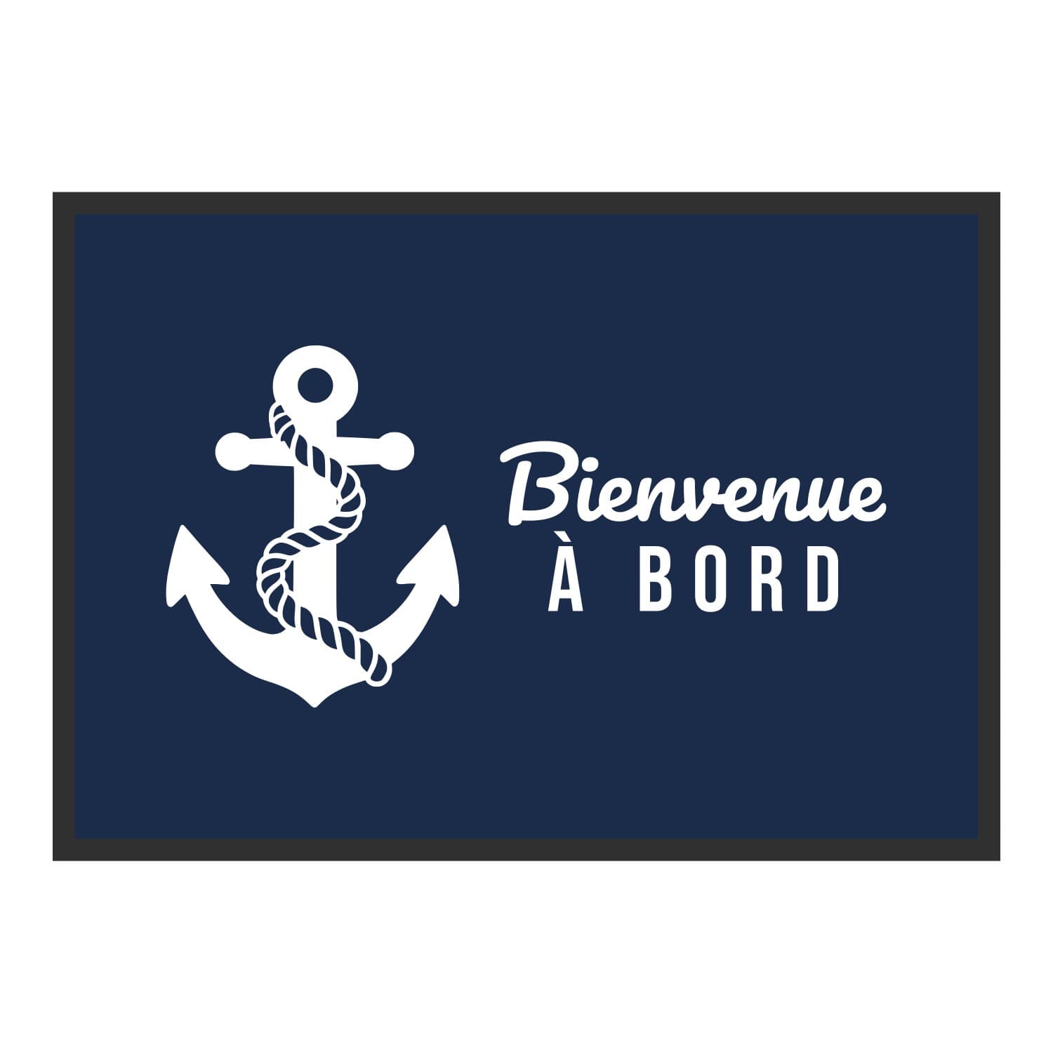 Vue du tapis Ancre Bienvenue à bord dans son format et ses couleurs de départ