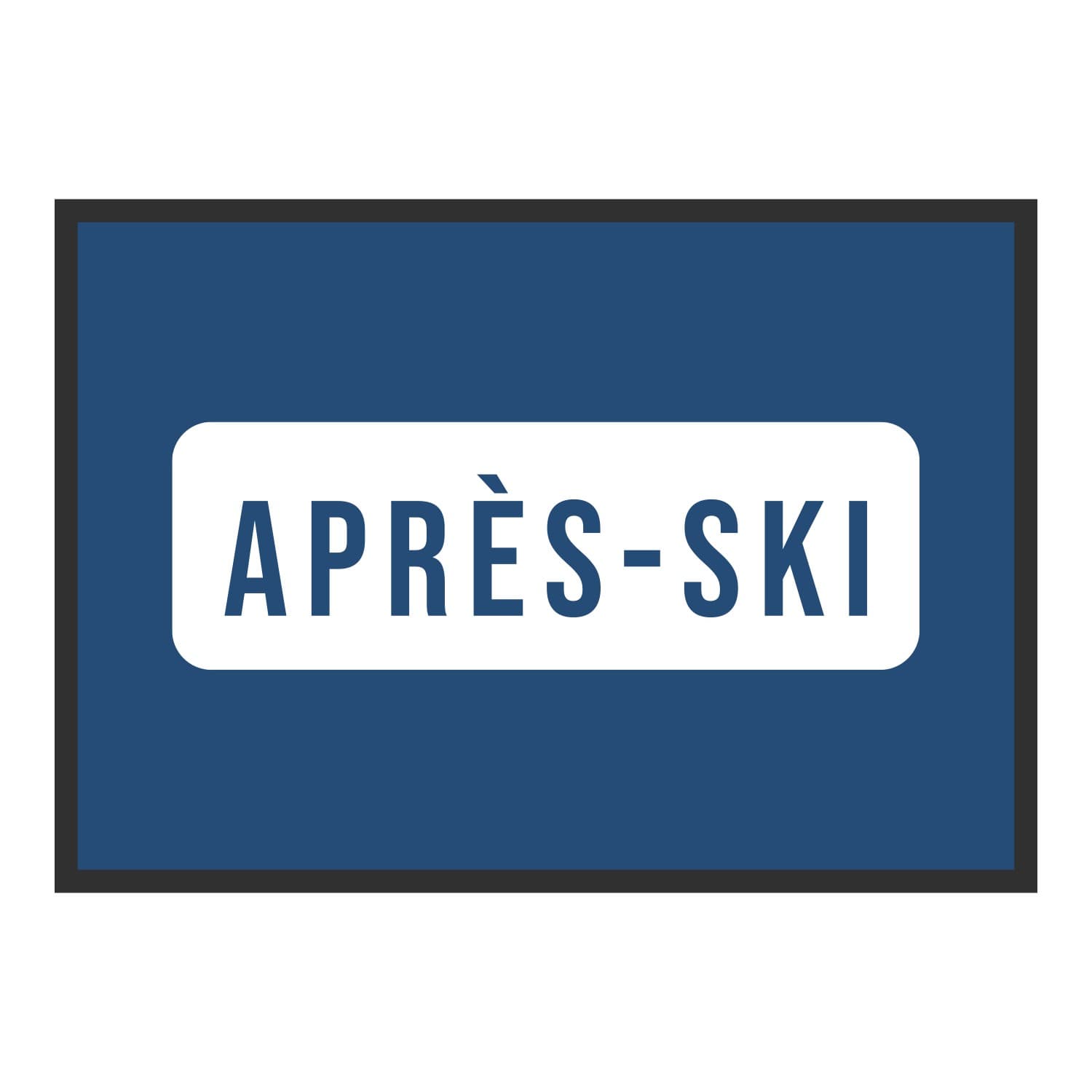 Vue du tapis Après-ski panneau dans son format et ses couleurs de départ