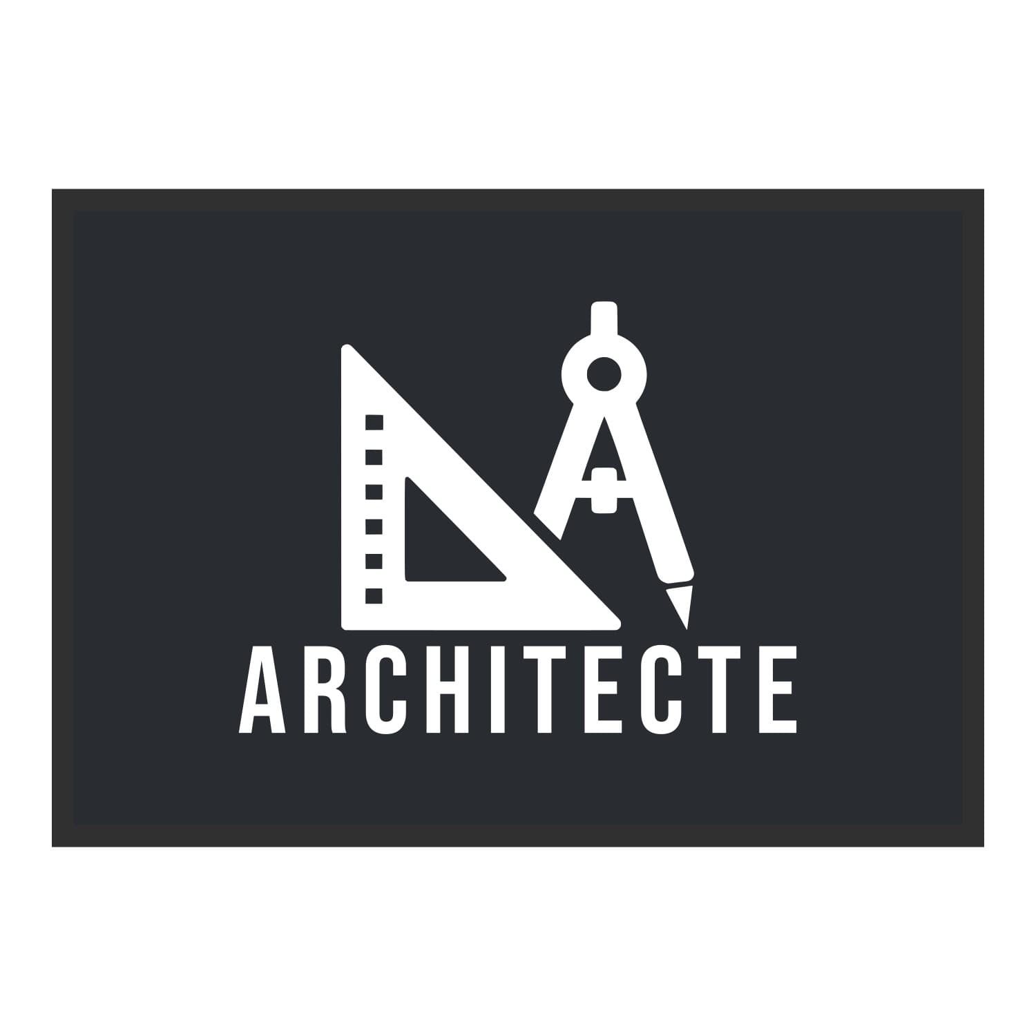 Vue du tapis Équerre et compas Architecte dans son format et ses couleurs de départ