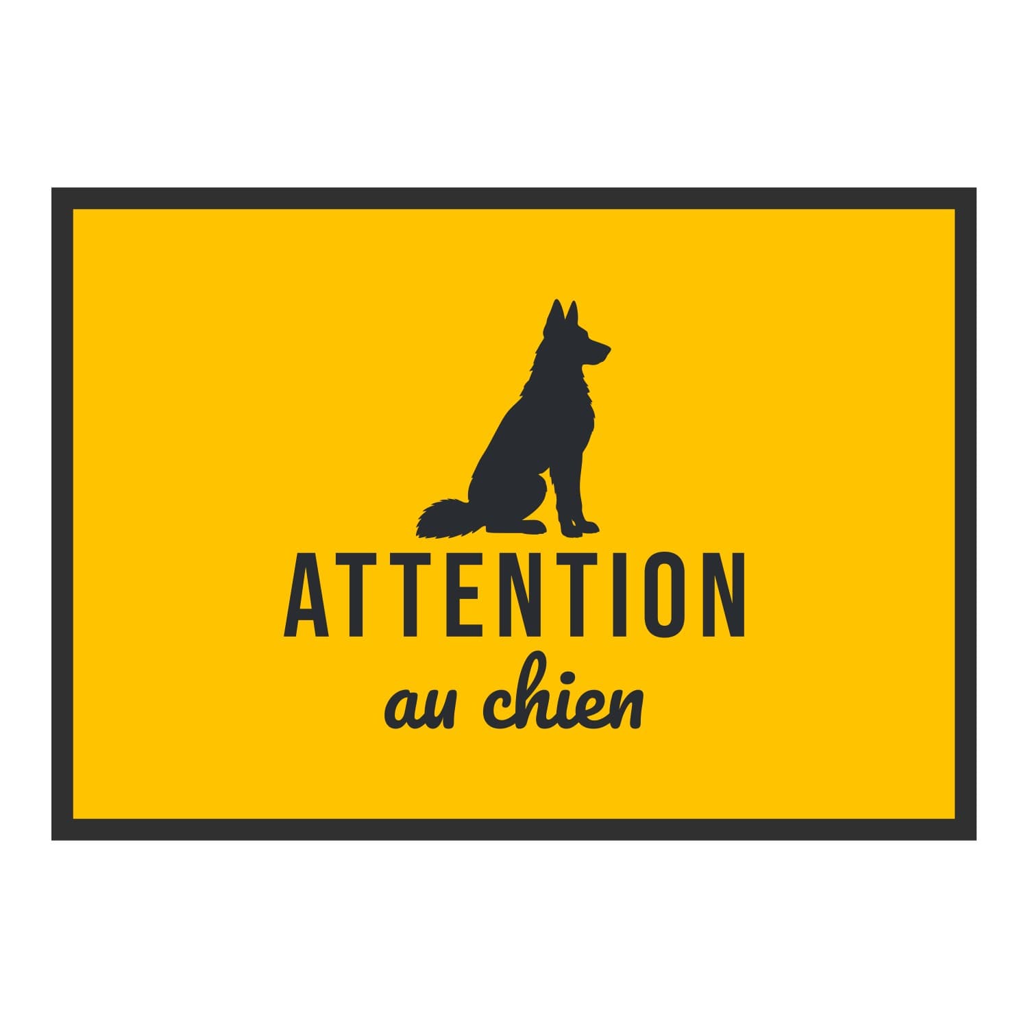 Vue du tapis Attention au chien dans son format et ses couleurs de départ