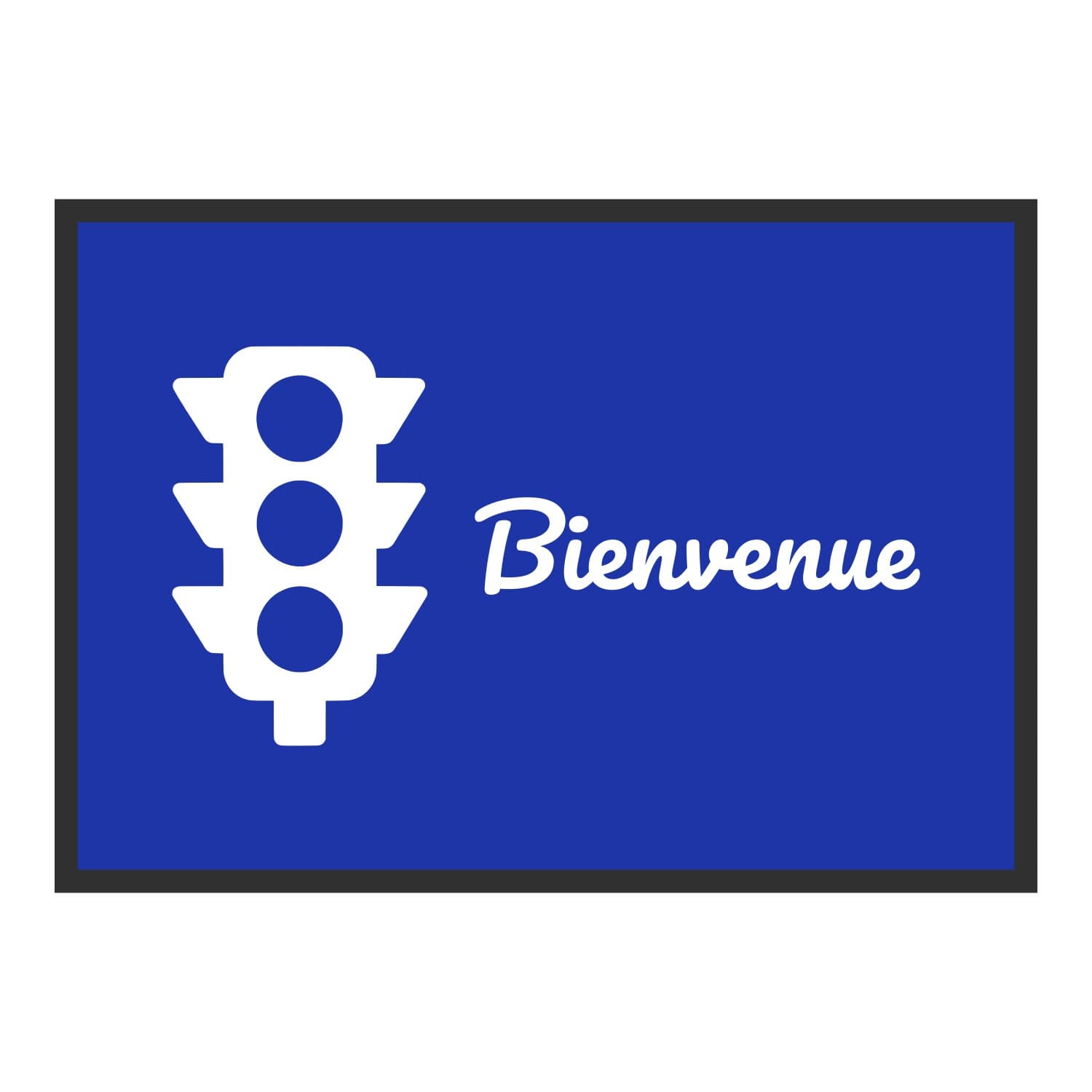 Vue du tapis Feu tricolore Bienvenue dans son format et ses couleurs de départ