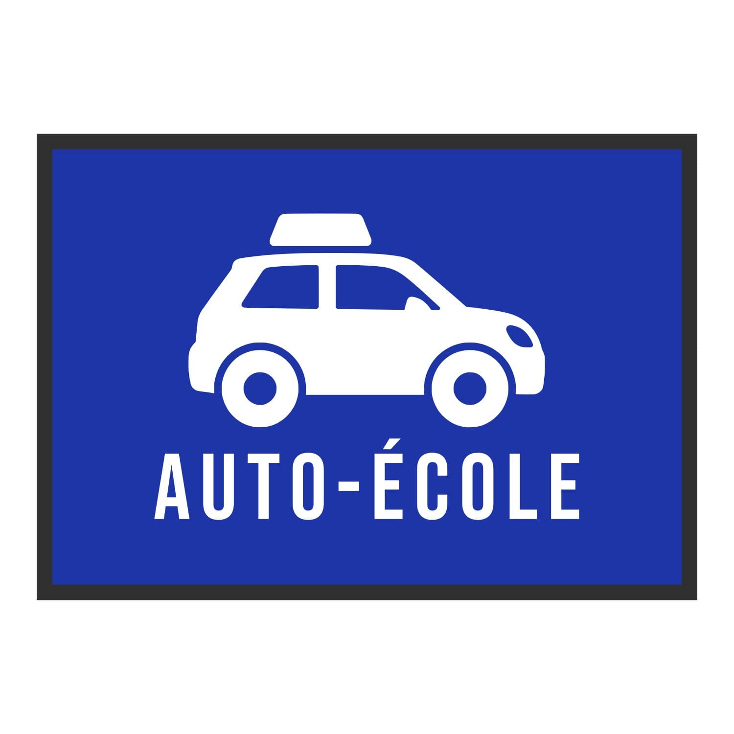 Vue du tapis Voiture école Auto-école dans son format et ses couleurs de départ