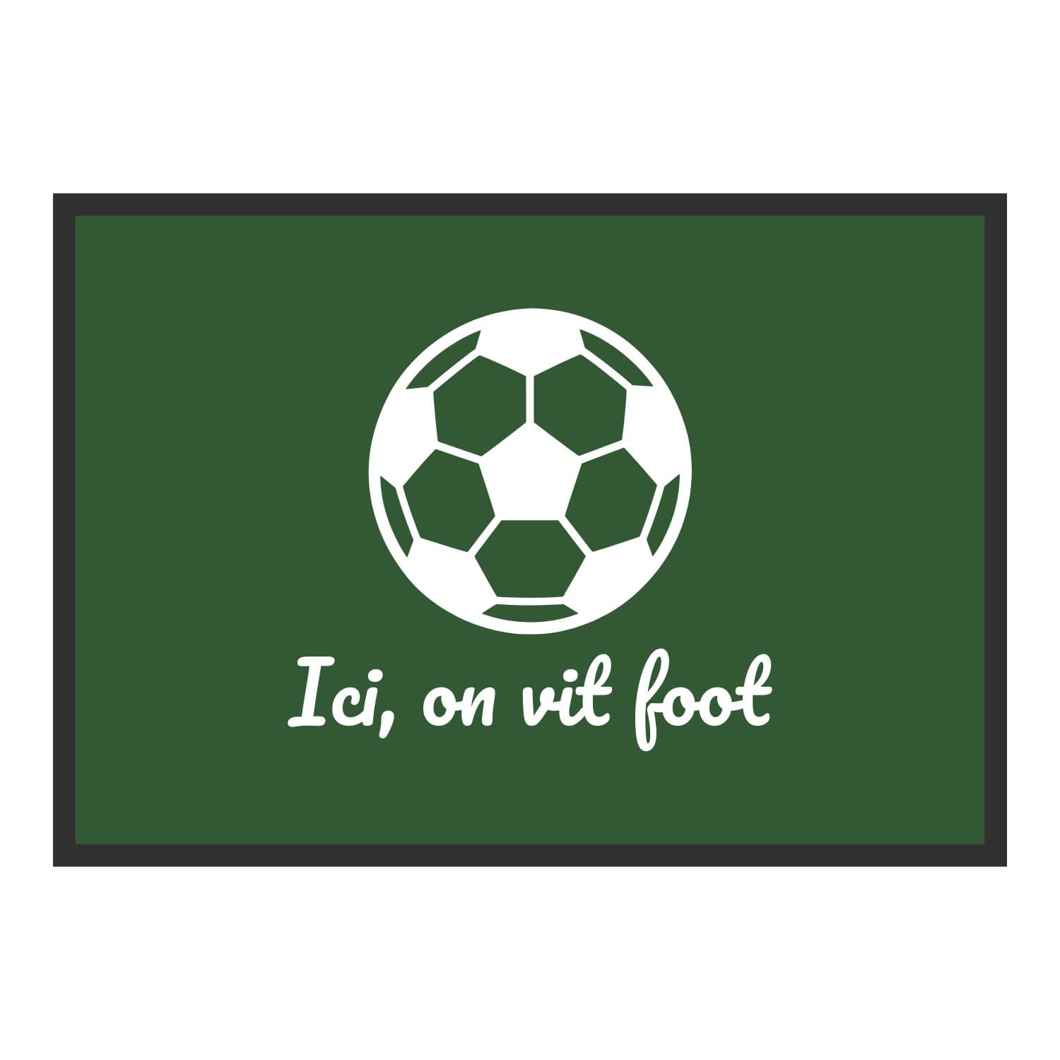 Vue du tapis Ici, on vit foot dans son format et ses couleurs de départ