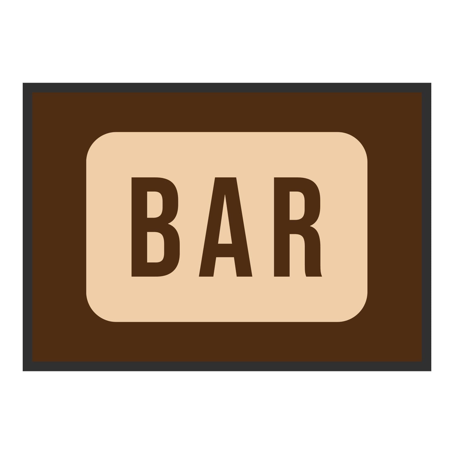 Vue du tapis Bar panneau dans son format et ses couleurs de départ