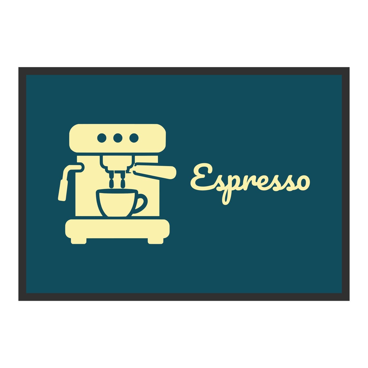 Vue du tapis Machine à café Espresso dans son format et ses couleurs de départ