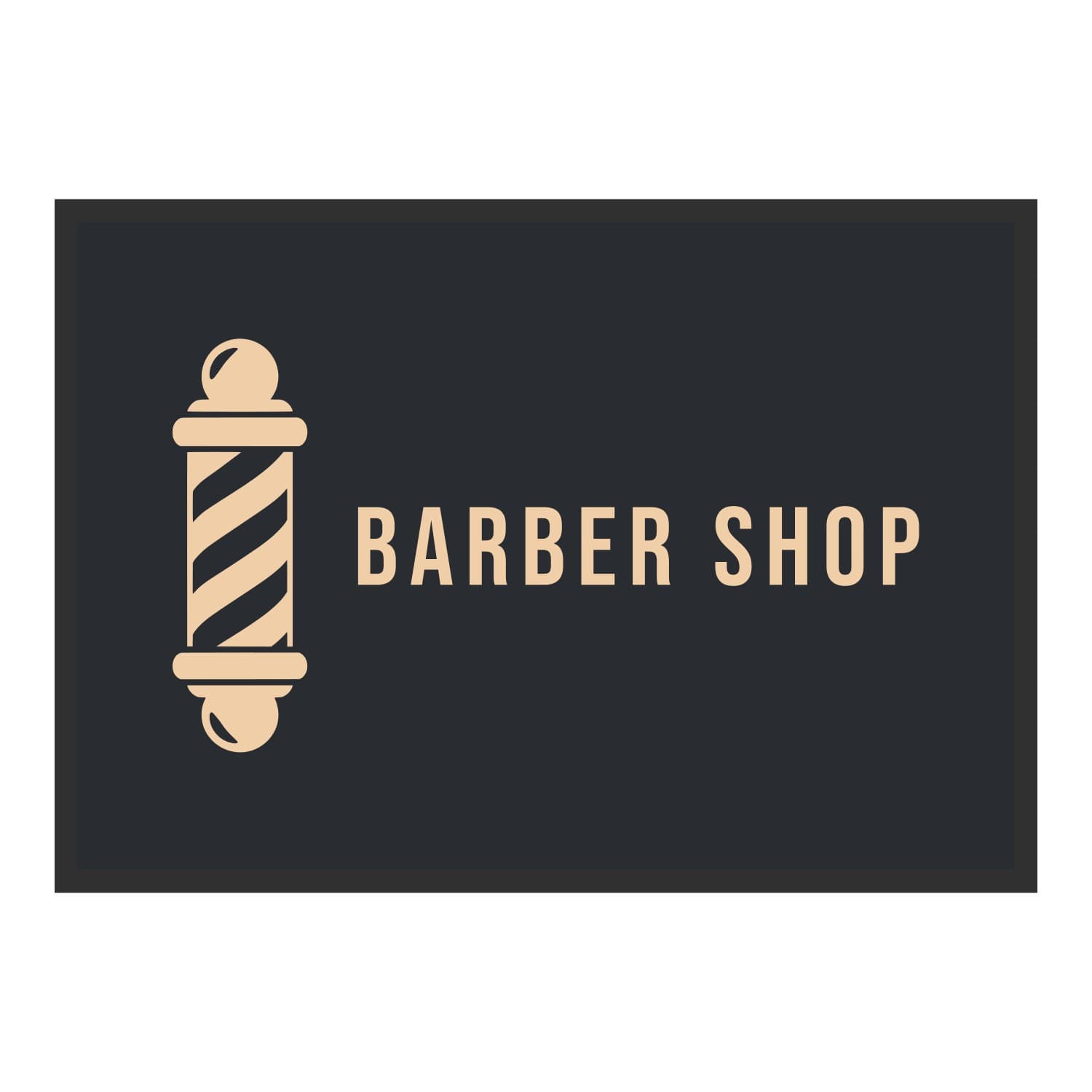 Vue du tapis Poteau Barber shop dans son format et ses couleurs de départ
