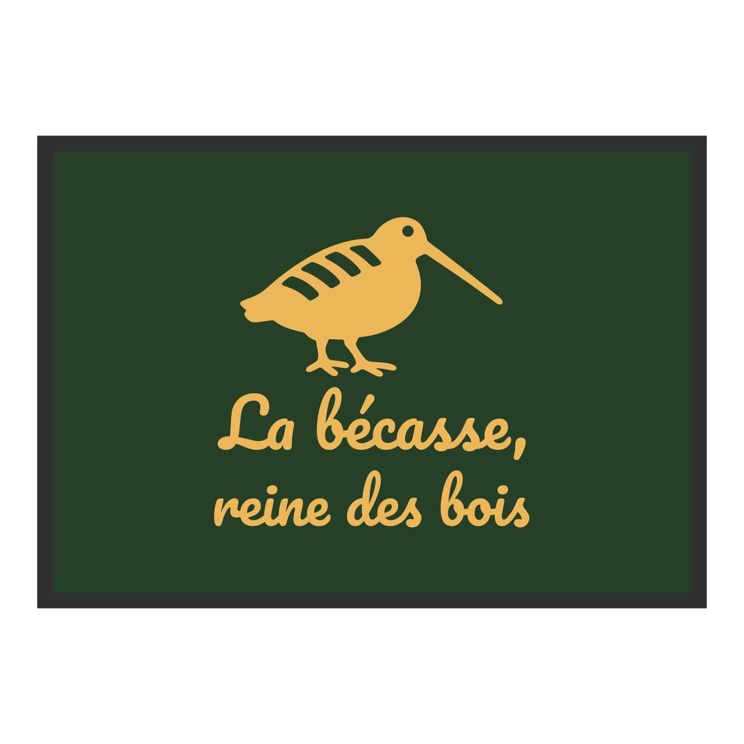 Vue du tapis La bécasse, reine des bois dans son format et ses couleurs de départ