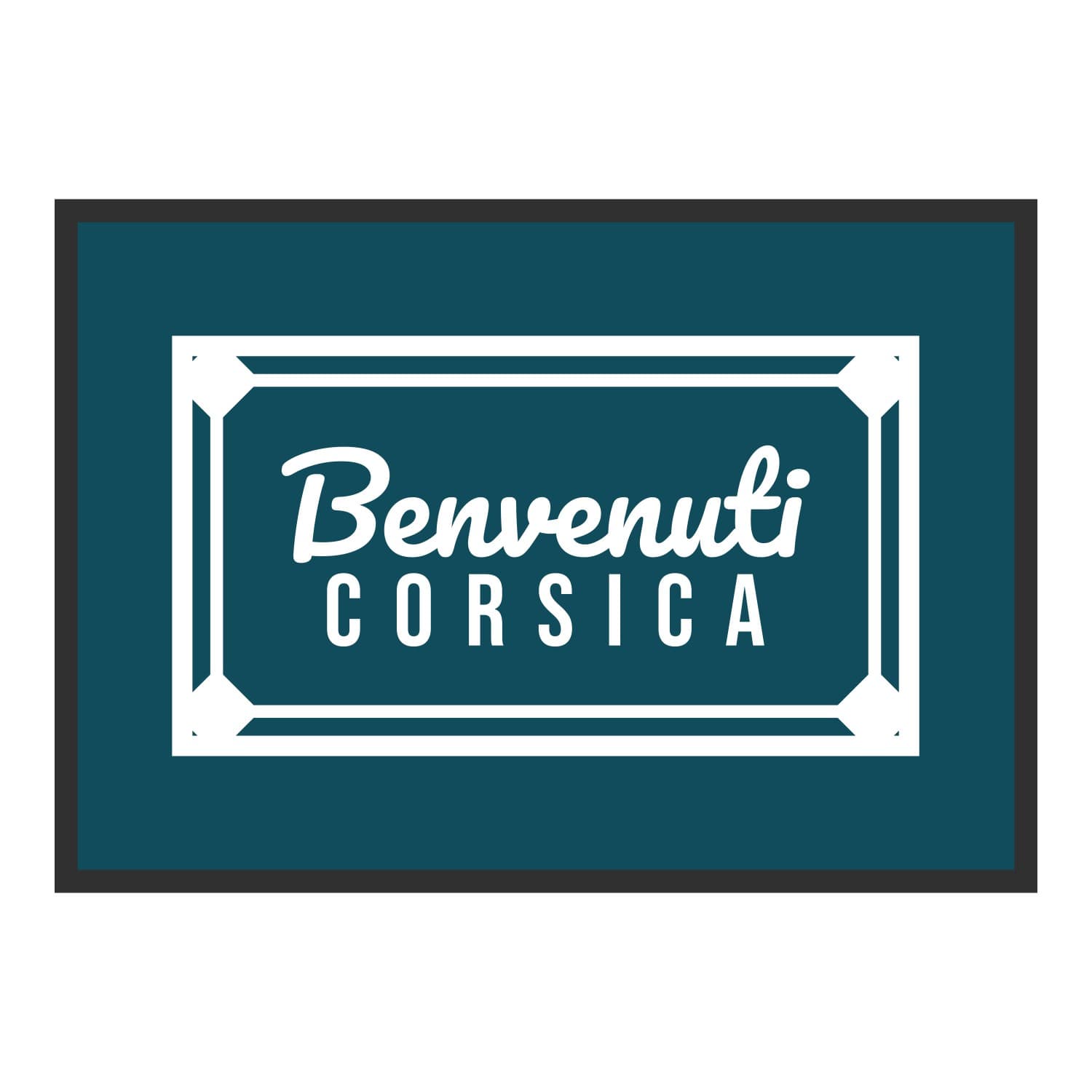 Vue du tapis Benvenuti in Corsica dans son format et ses couleurs de départ