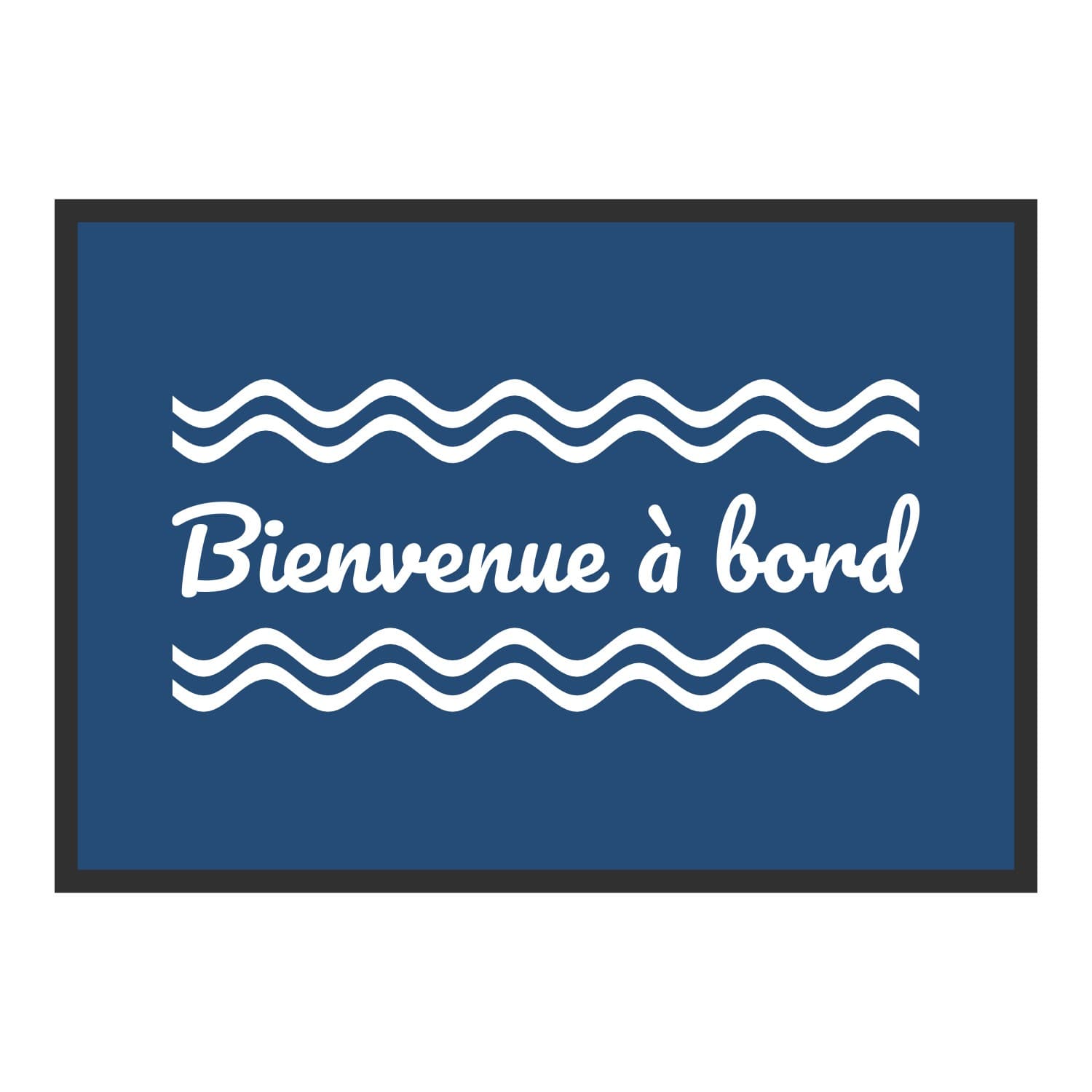 Vue du tapis Bienvenue à bord vagues dans son format et ses couleurs de départ