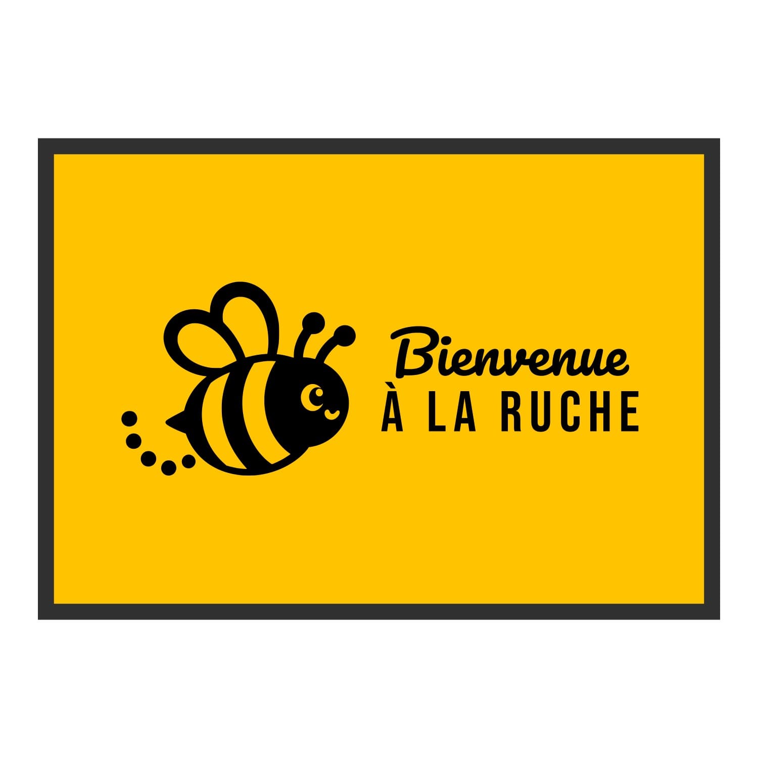 Vue du tapis Bienvenue à la ruche dans son format et ses couleurs de départ