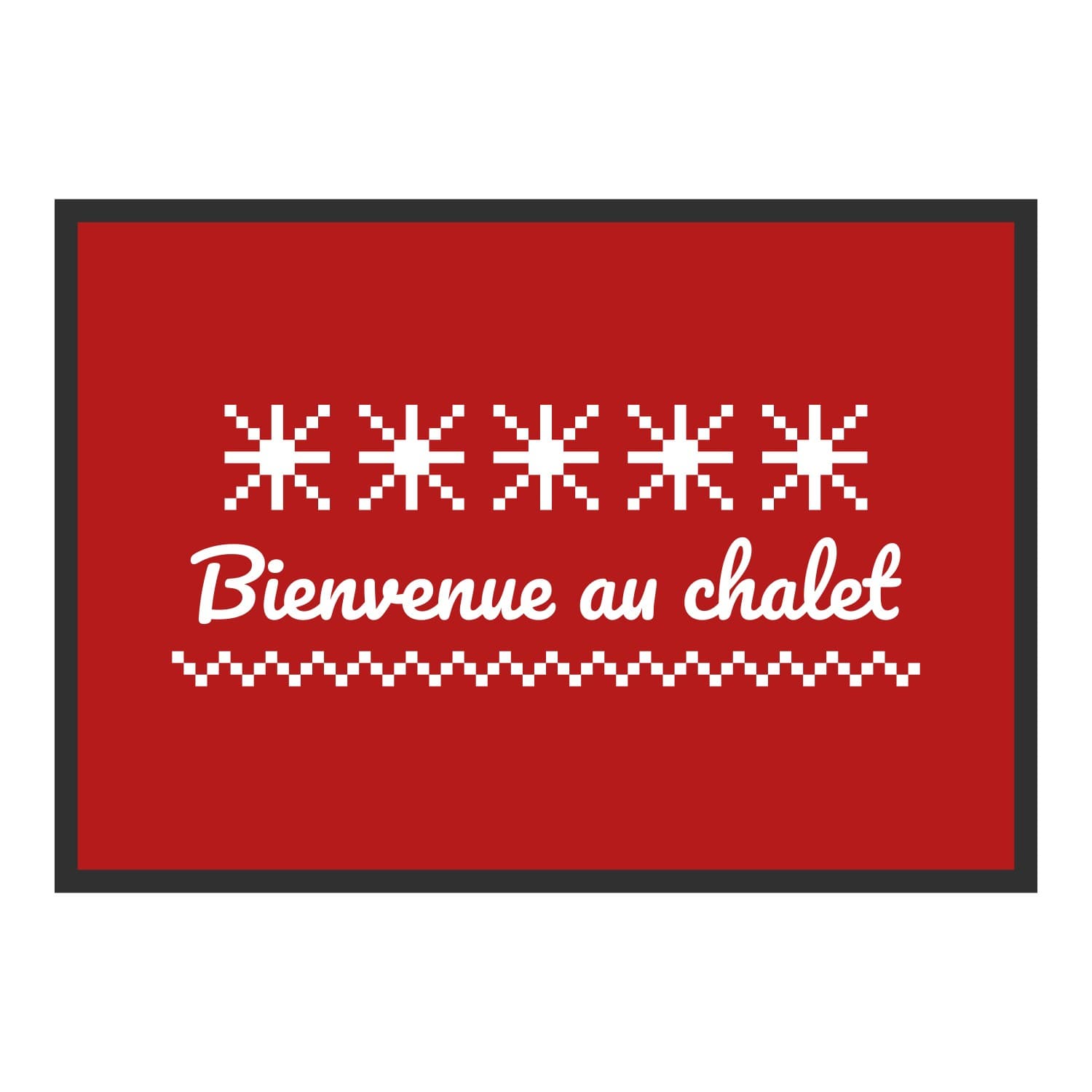 Vue du tapis Bienvenue au chalet tricot dans son format et ses couleurs de départ