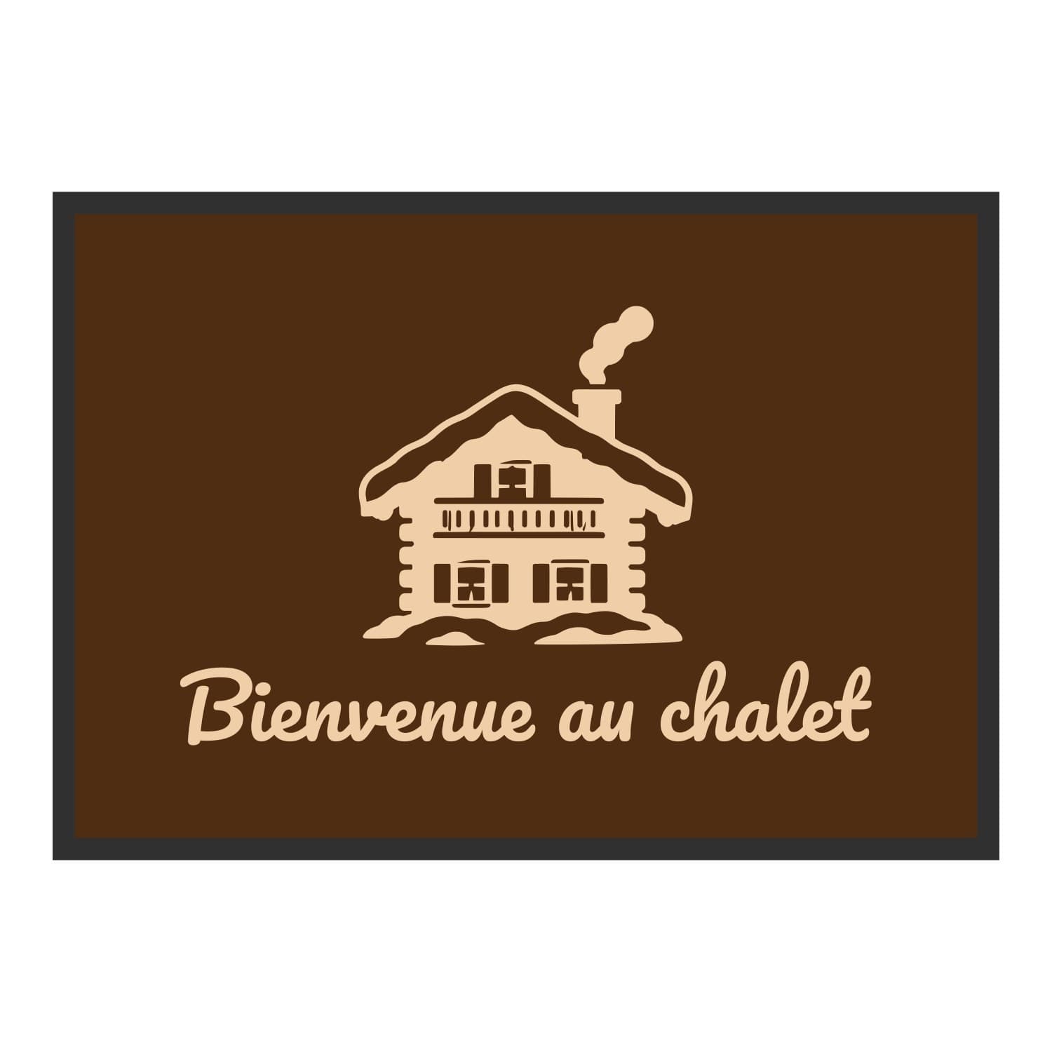 Vue du tapis Bienvenue au chalet dans son format et ses couleurs de départ