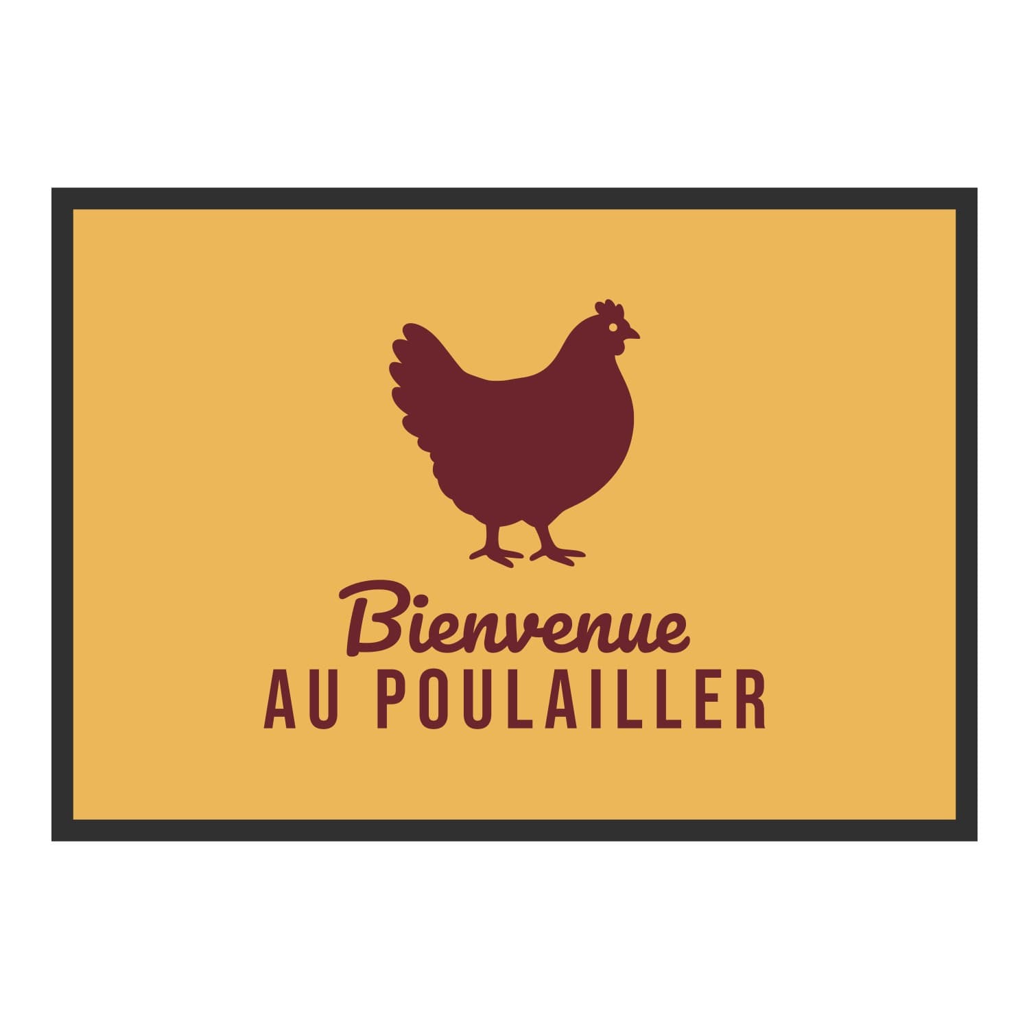 Vue du tapis Bienvenue au poulailler dans son format et ses couleurs de départ