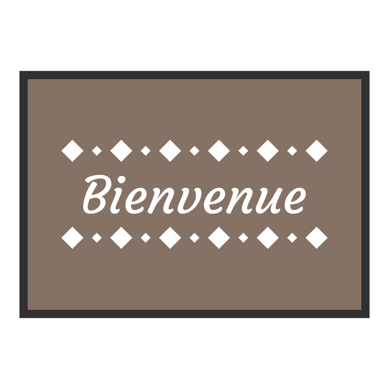 Vue du tapis Bienvenue bohème dans son format et ses couleurs de départ