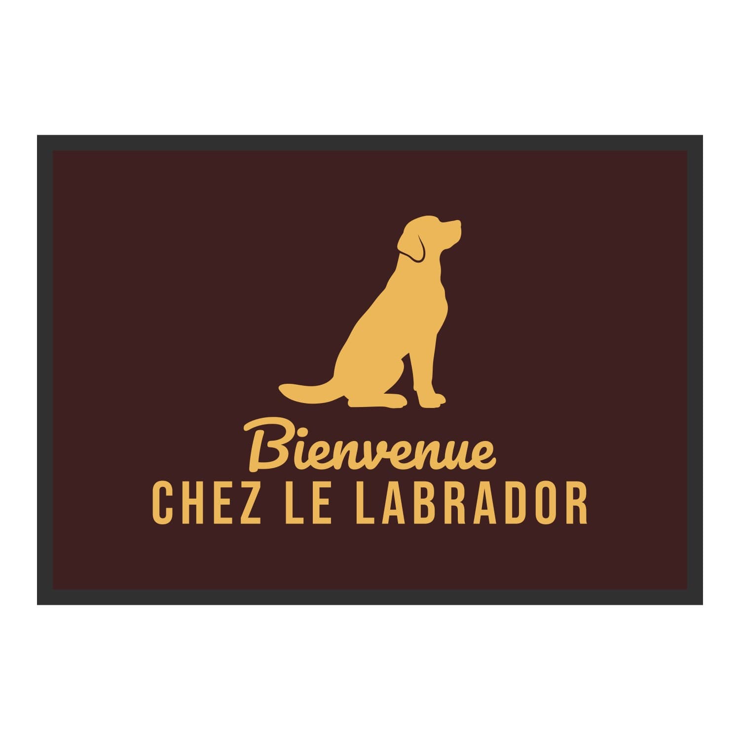 Vue du tapis Bienvenue chez le labrador dans son format et ses couleurs de départ