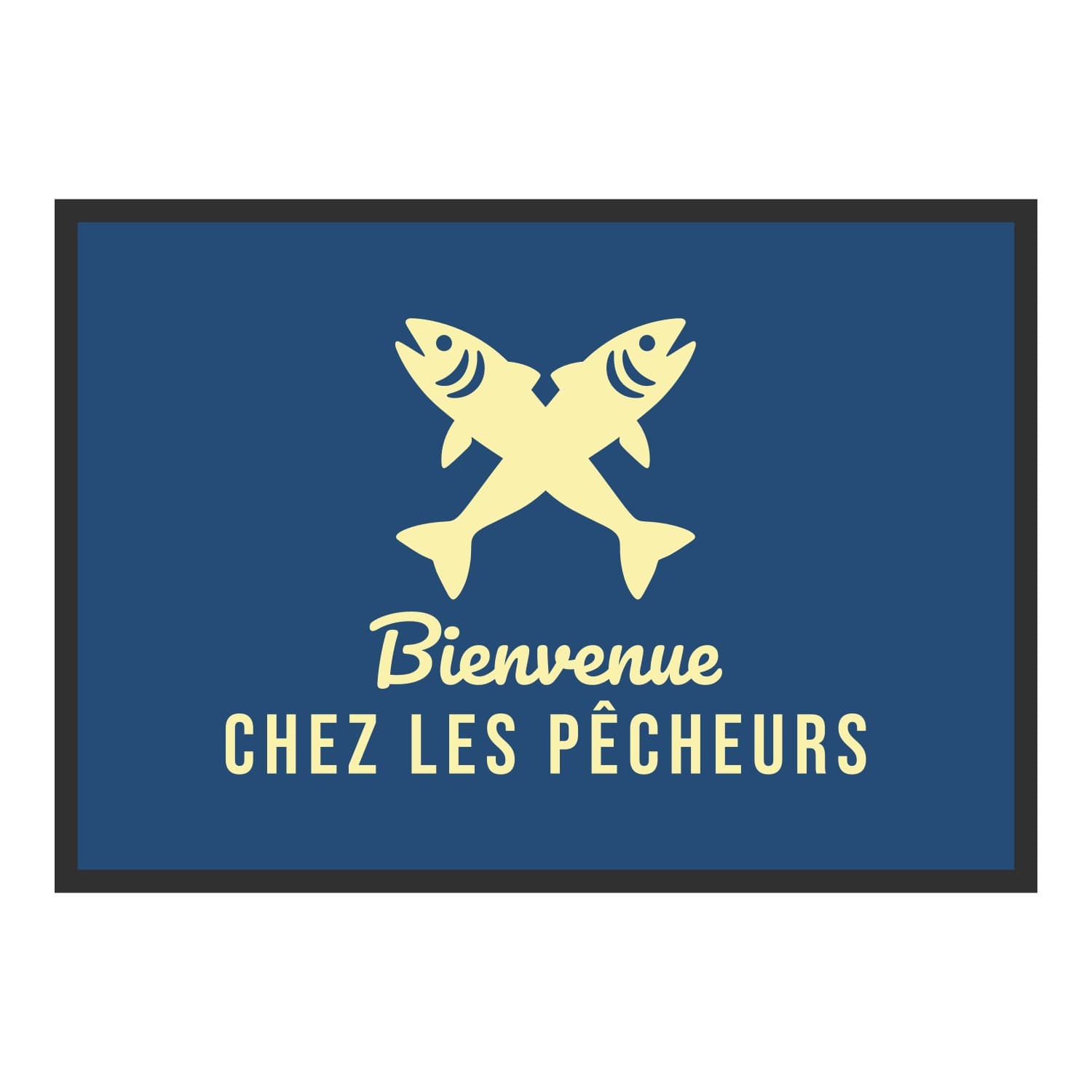 Vue du tapis Bienvenue chez les pêcheurs dans son format et ses couleurs de départ