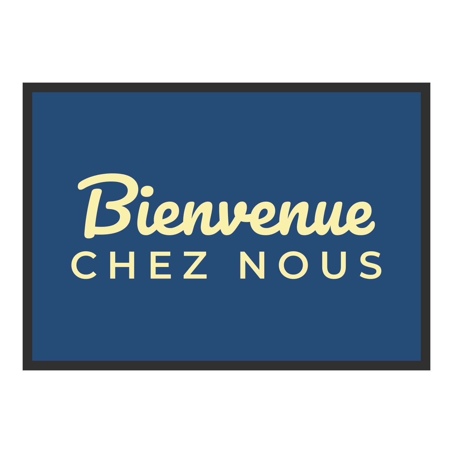 Vue du tapis Bienvenue chez nous dans son format et ses couleurs de départ
