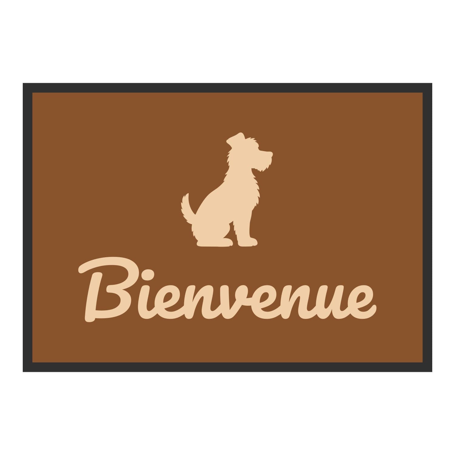 Vue du tapis Bienvenue chien dans son format et ses couleurs de départ