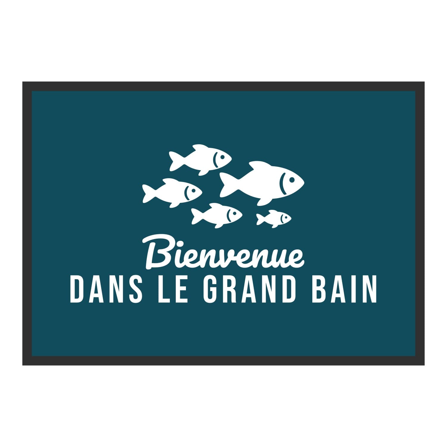 Vue du tapis Bienvenue dans le grand bain dans son format et ses couleurs de départ