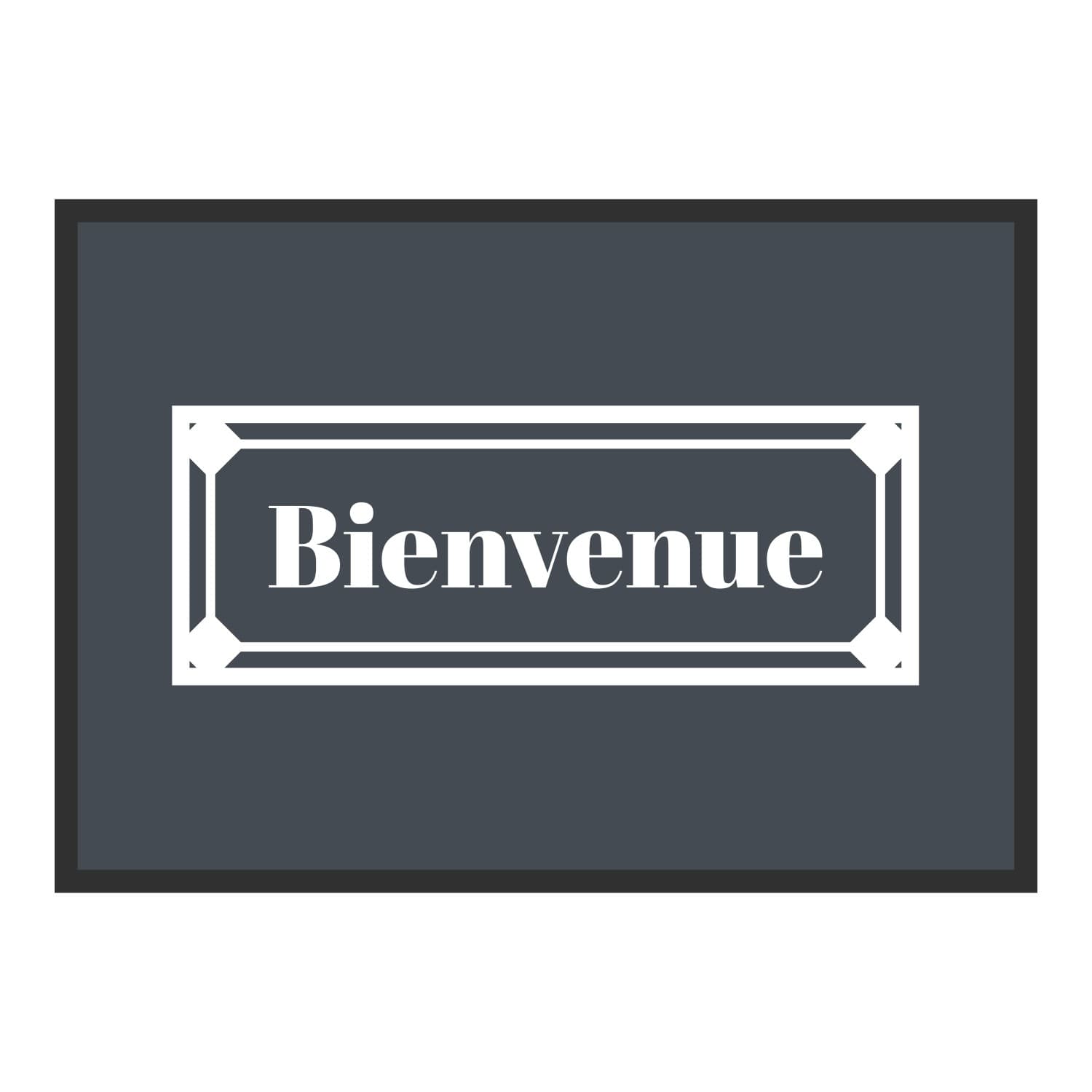 Vue du tapis Bienvenue double cadre dans son format et ses couleurs de départ