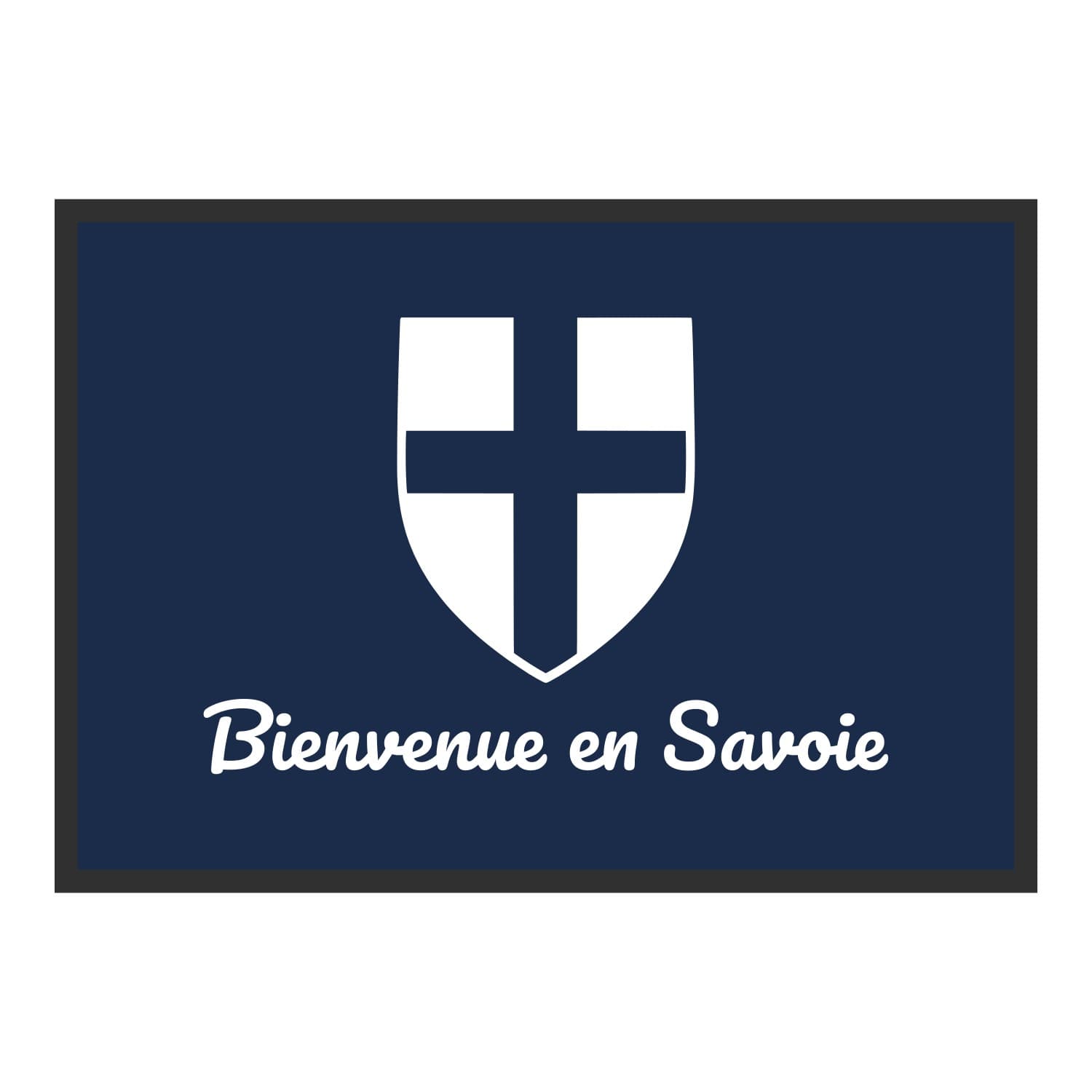 Vue du tapis Bienvenue en Savoie dans son format et ses couleurs de départ