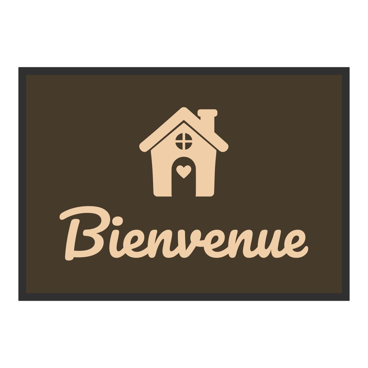 Vue du tapis Bienvenue maison dans son format et ses couleurs de départ