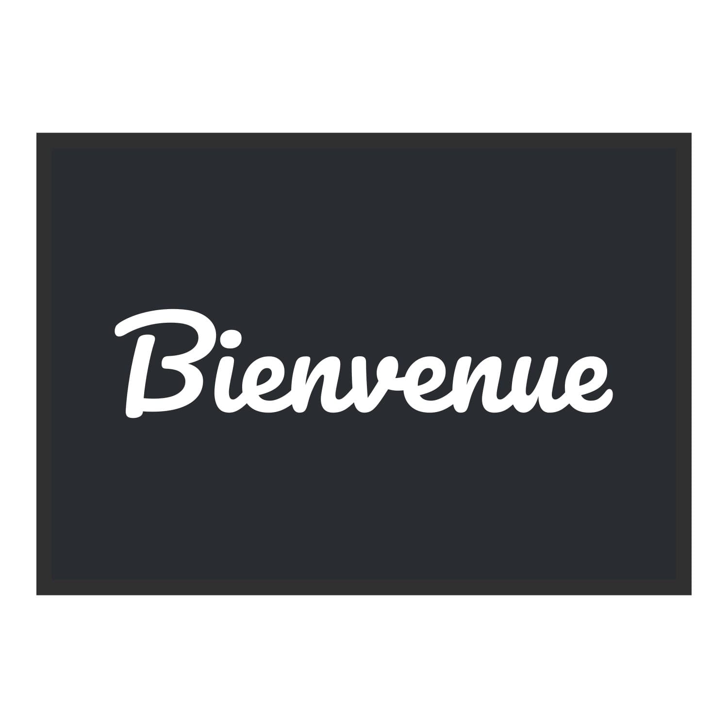 Vue du tapis Bienvenue manuscrit dans son format et ses couleurs de départ