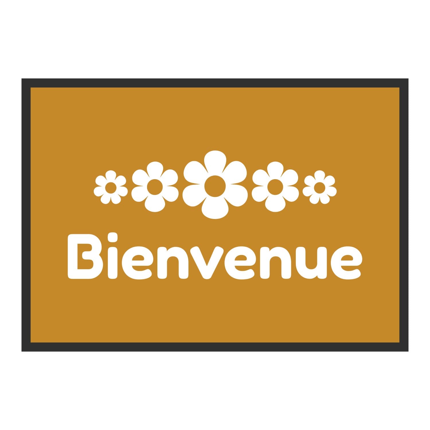 Vue du tapis Bienvenue marguerites dans son format et ses couleurs de départ