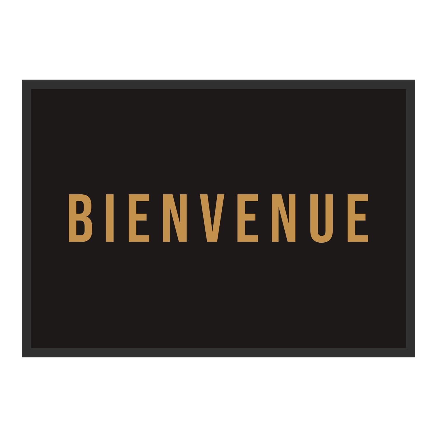 Vue du tapis Bienvenue moderne dans son format et ses couleurs de départ