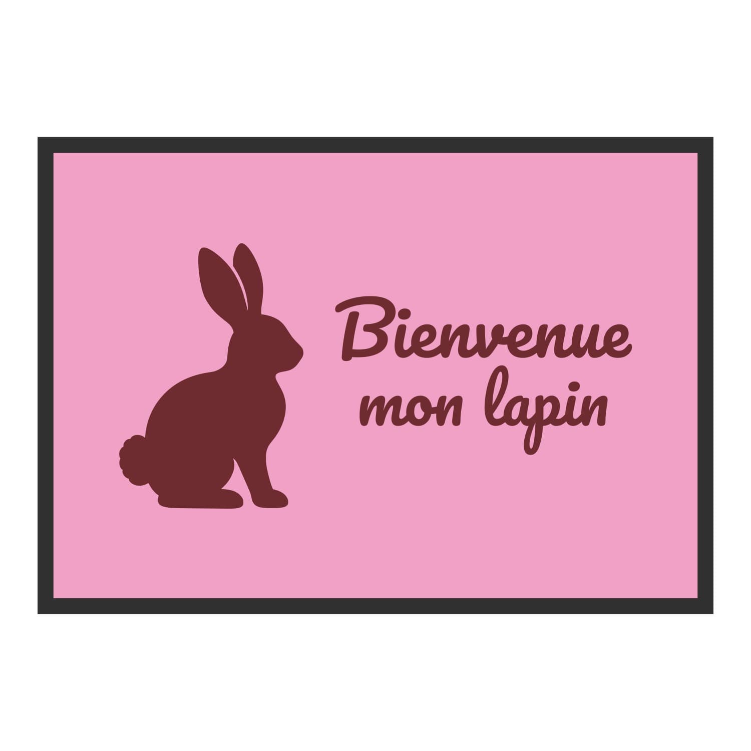 Vue du tapis Bienvenue mon lapin dans son format et ses couleurs de départ