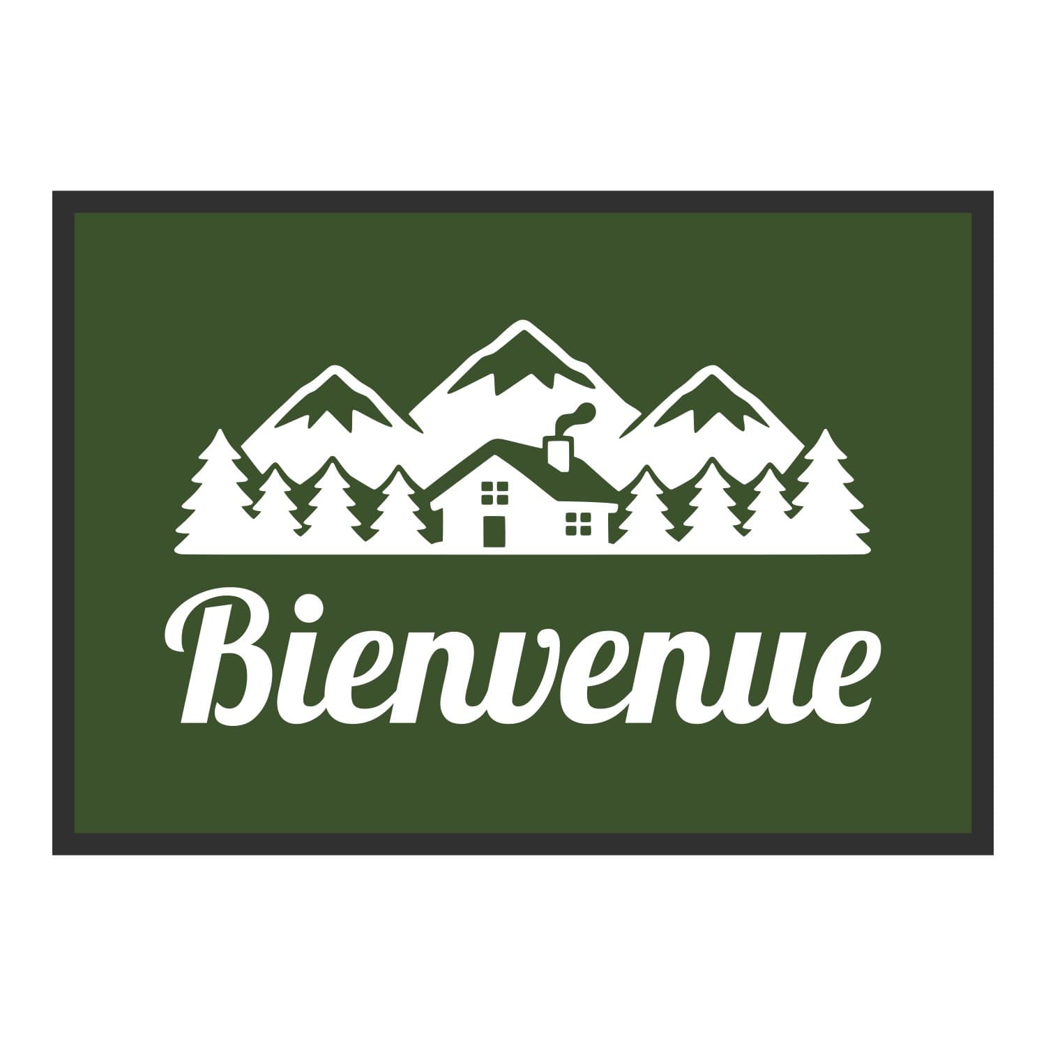 Vue du tapis Bienvenue montagne dans son format et ses couleurs de départ