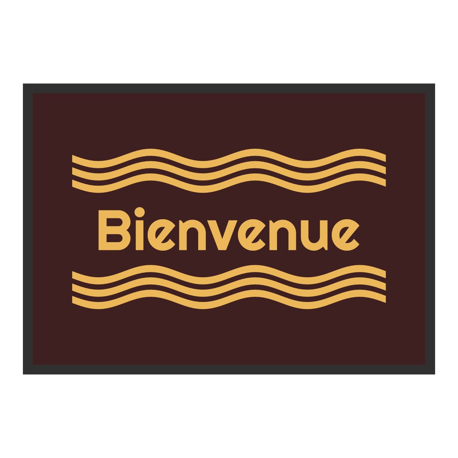 Vue du tapis Bienvenue rétro 70s dans son format et ses couleurs de départ