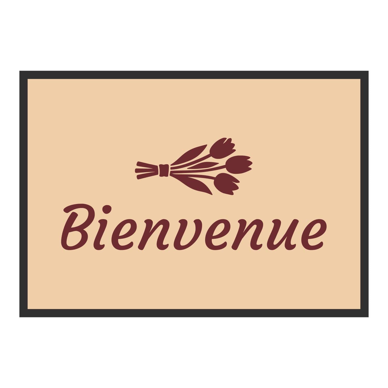 Vue du tapis Bienvenue tulipes dans son format et ses couleurs de départ