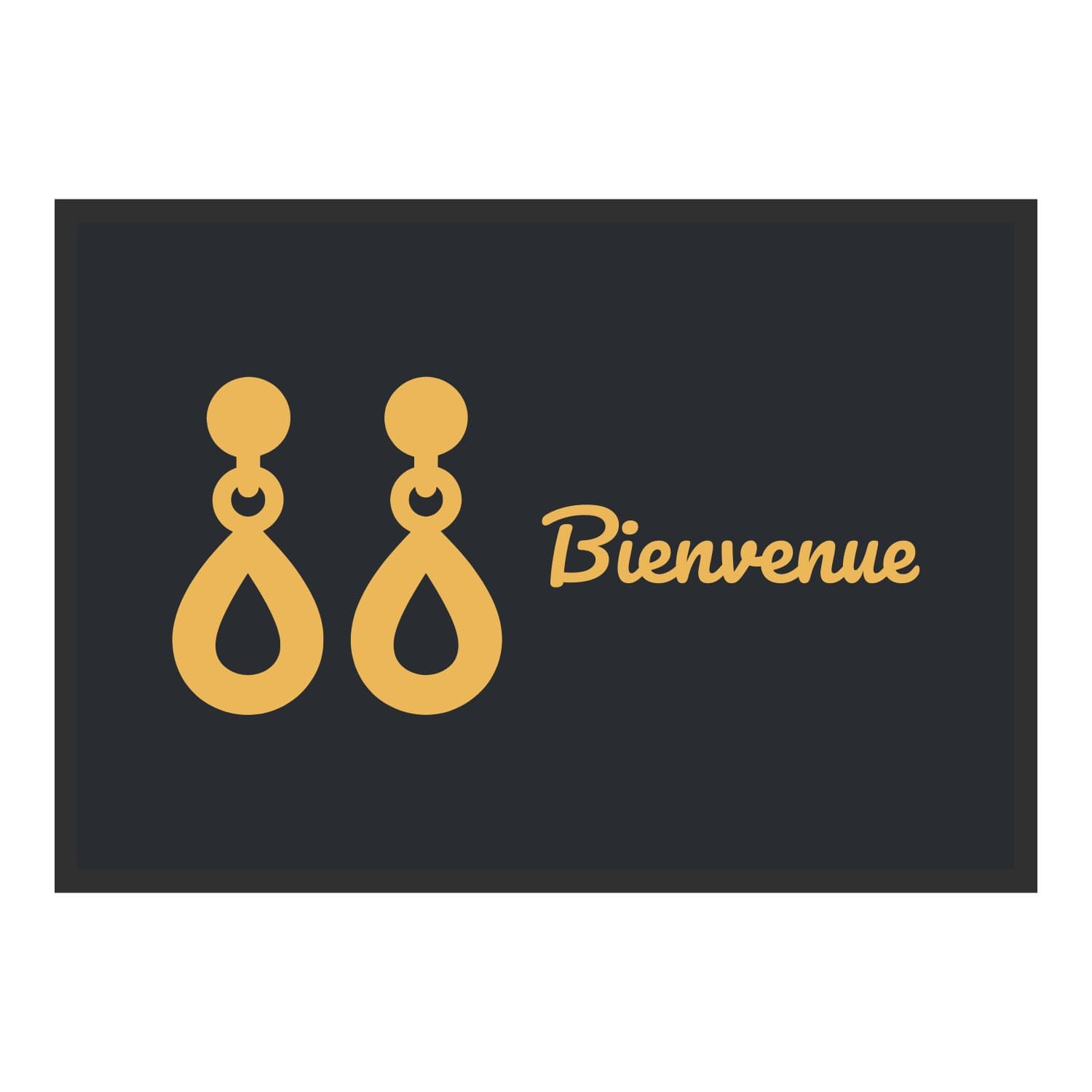 Vue du tapis Boucles d’oreilles Bienvenue dans son format et ses couleurs de départ