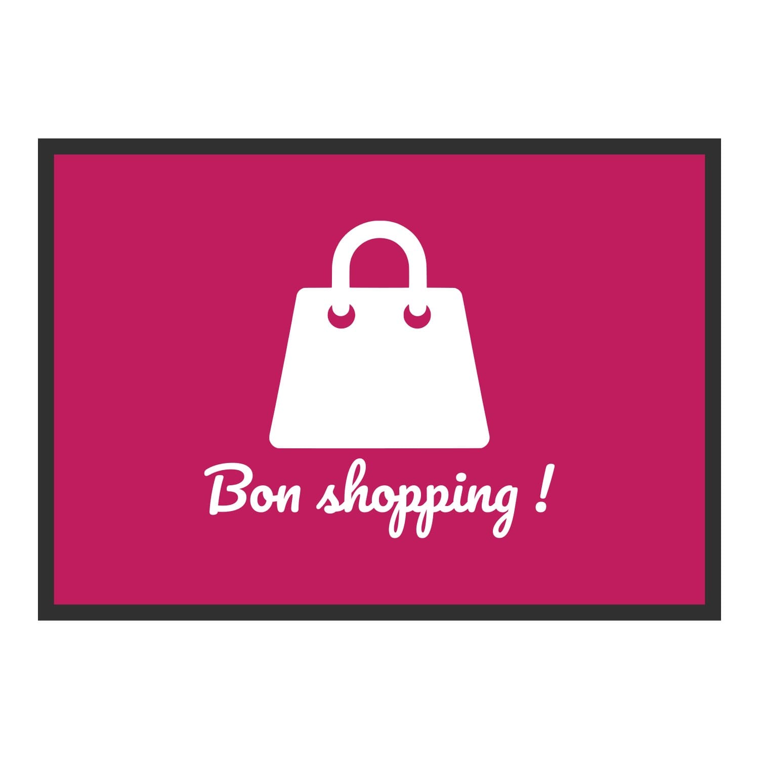 Vue du tapis Bon shopping ! dans son format et ses couleurs de départ