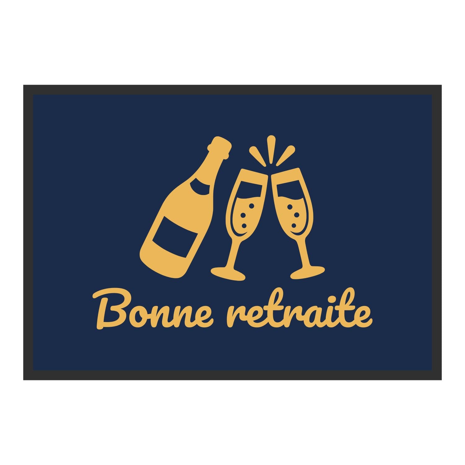 Vue du tapis Bonne retraite dans son format et ses couleurs de départ