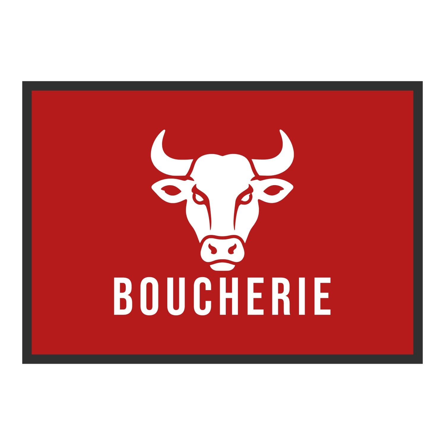 Vue du tapis Bœuf Boucherie dans son format et ses couleurs de départ