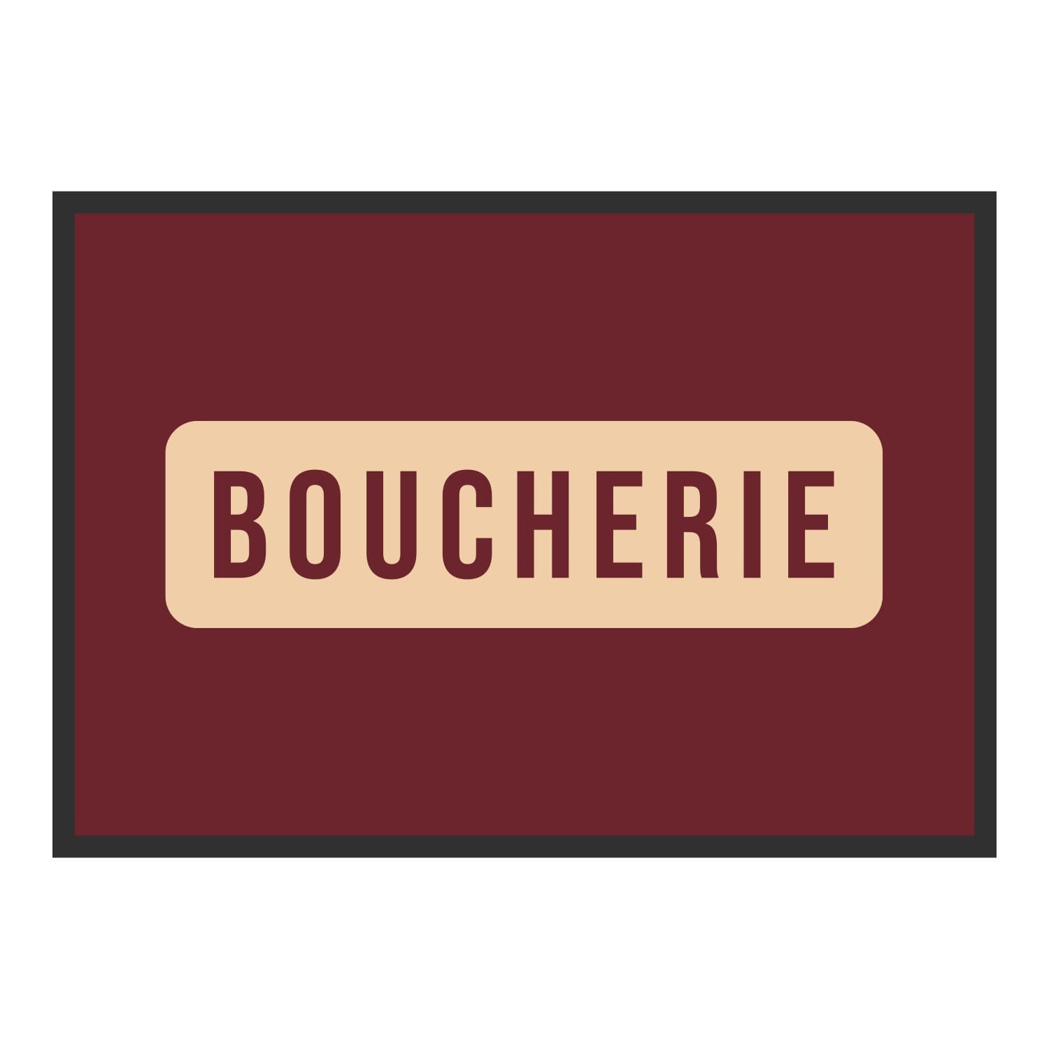 Vue du tapis Boucherie panneau dans son format et ses couleurs de départ