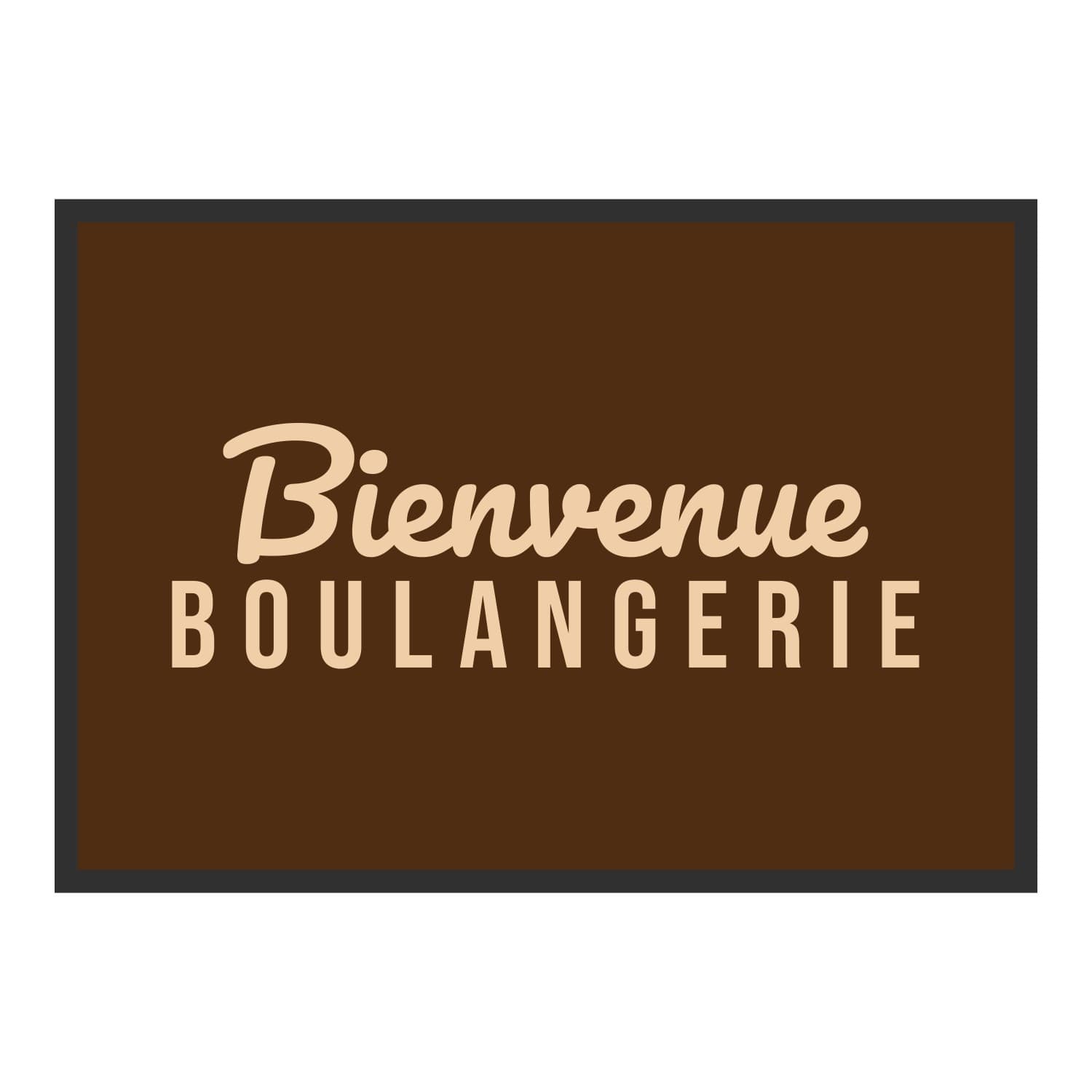 Vue du tapis Bienvenue boulangerie dans son format et ses couleurs de départ