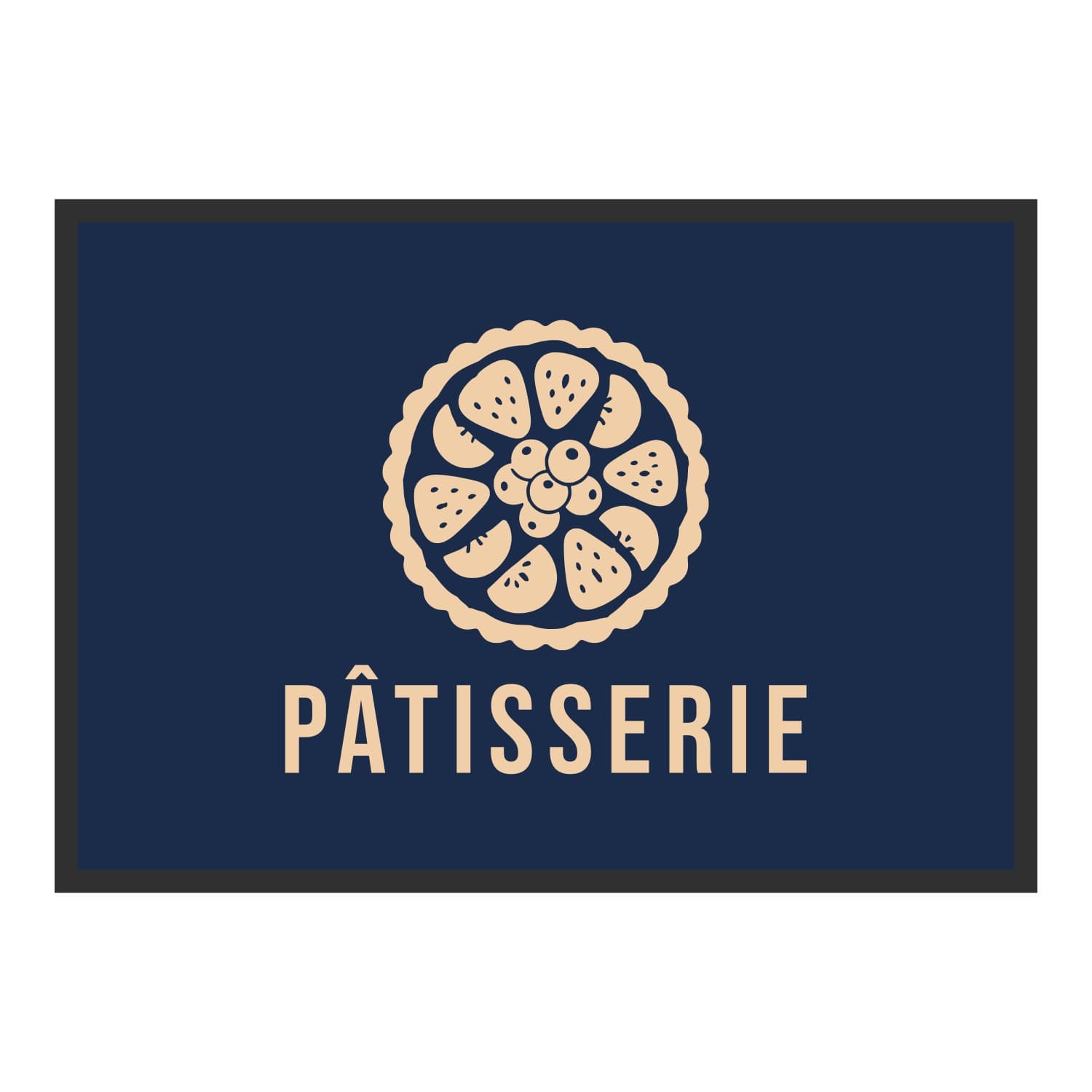 Vue du tapis Tarte Pâtisserie dans son format et ses couleurs de départ