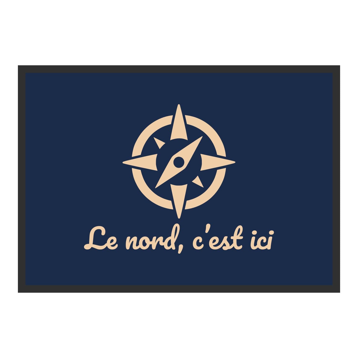 Vue du tapis Le nord, c’est ici dans son format et ses couleurs de départ