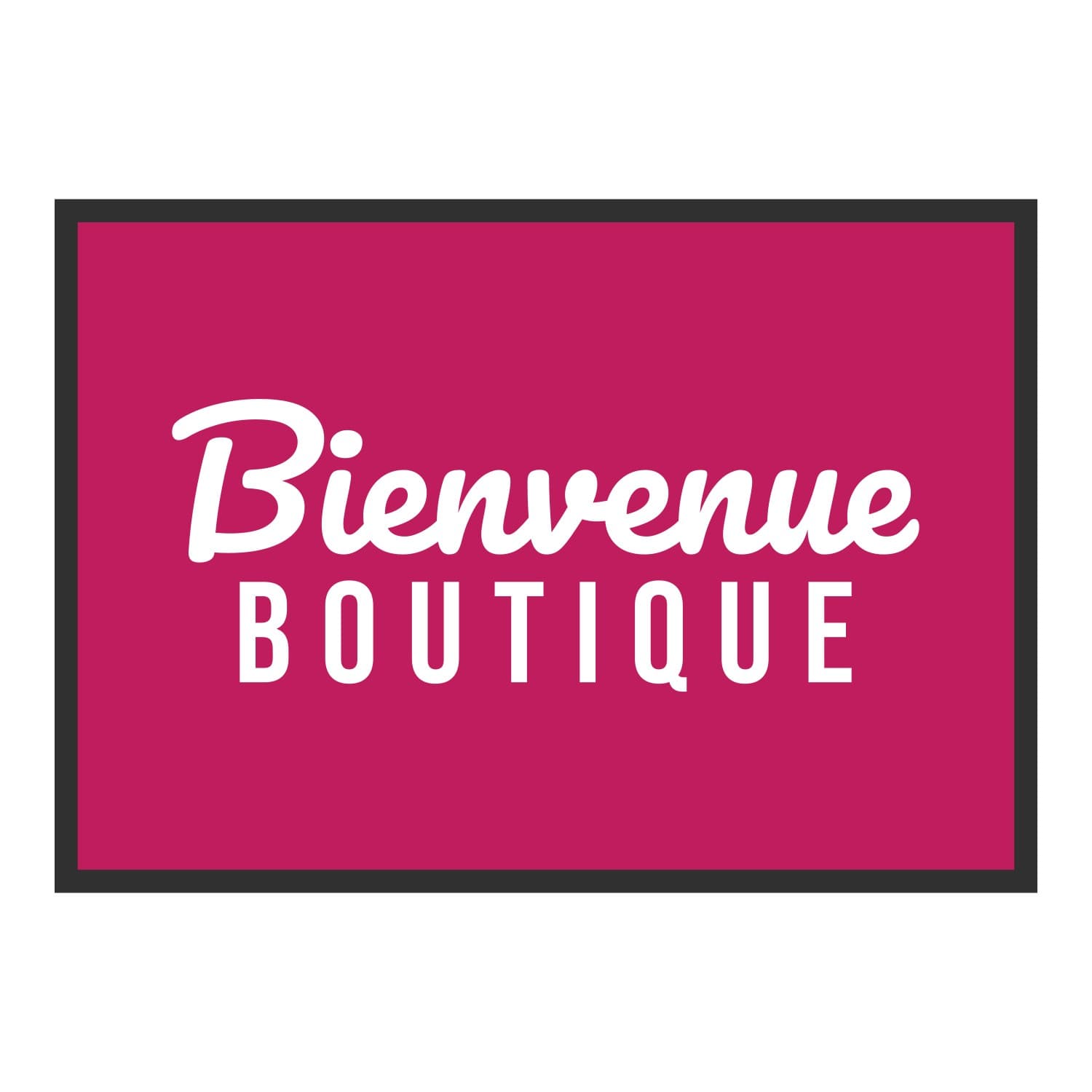 Vue du tapis Bienvenue boutique dans son format et ses couleurs de départ