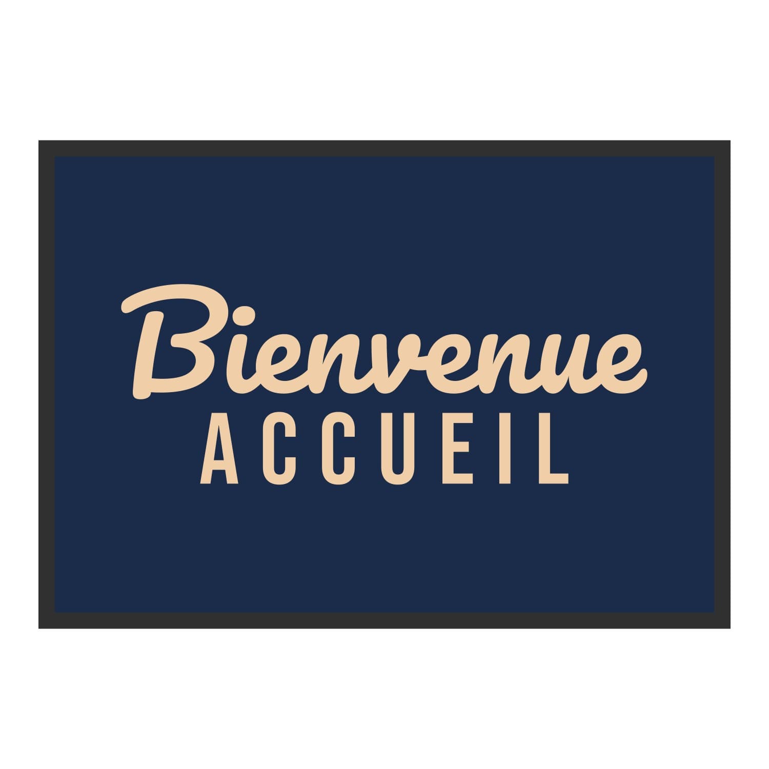 Vue du tapis Bienvenue accueil dans son format et ses couleurs de départ