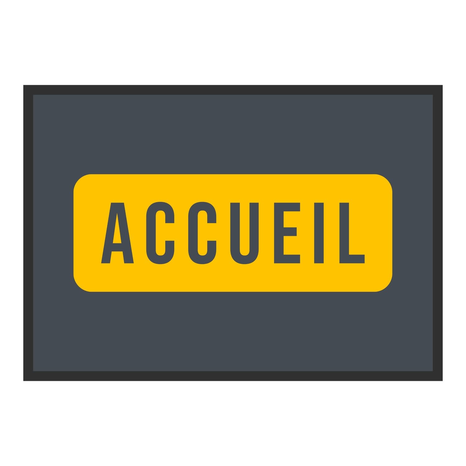 Vue du tapis Accueil panneau dans son format et ses couleurs de départ