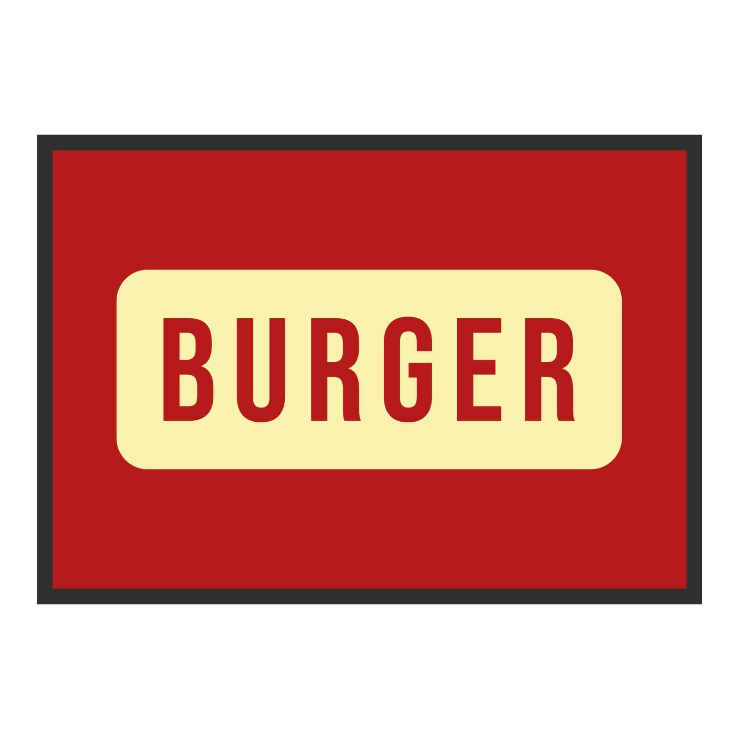 Vue du tapis Burger panneau dans son format et ses couleurs de départ